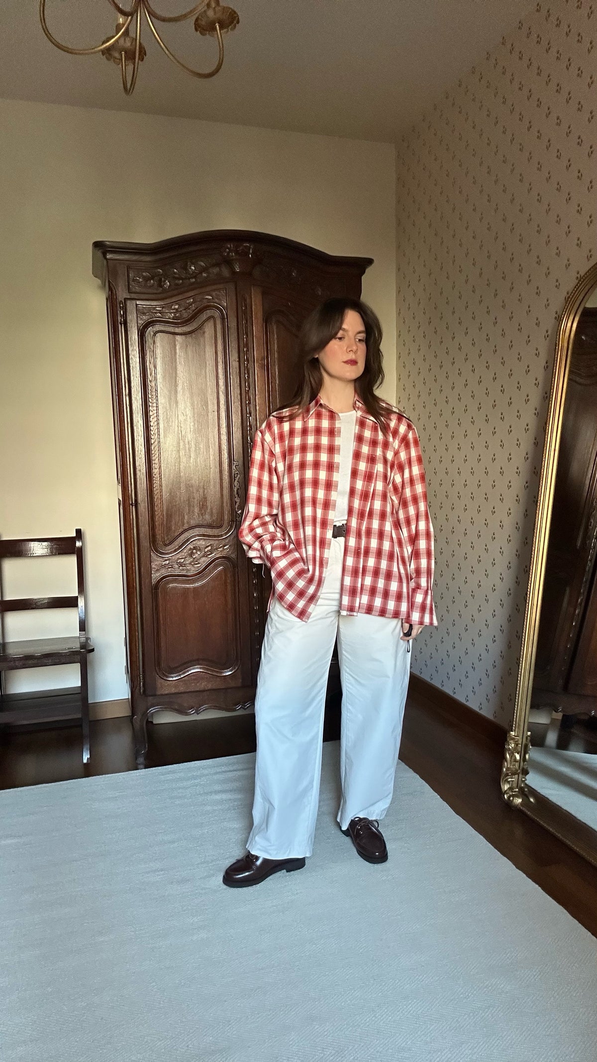 Red & White Check Cotton Shirt