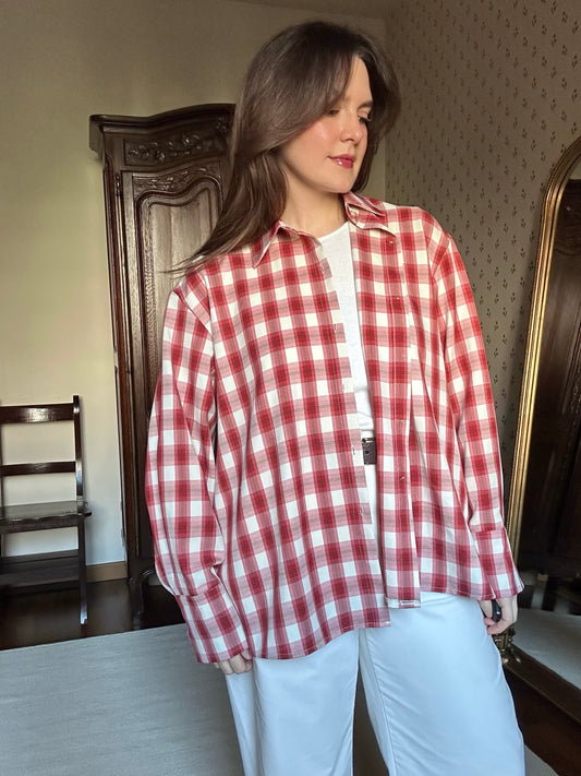Red & White Check Cotton Shirt