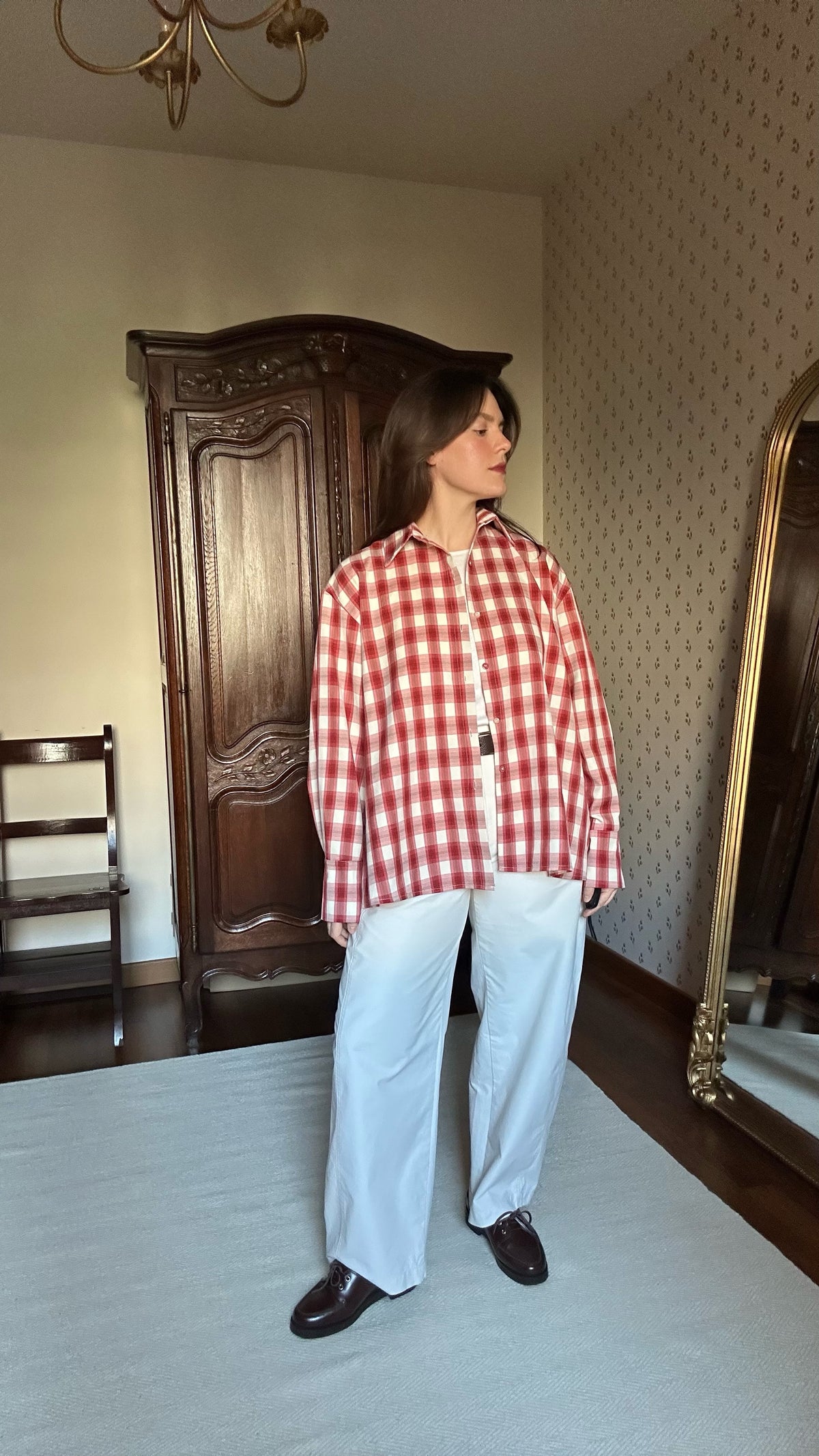 Red & White Check Cotton Shirt