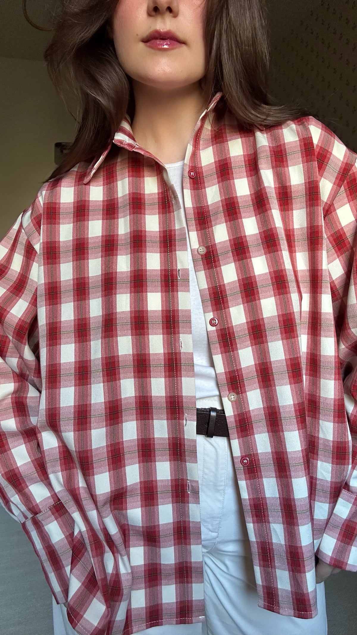 Red & White Check Cotton Shirt