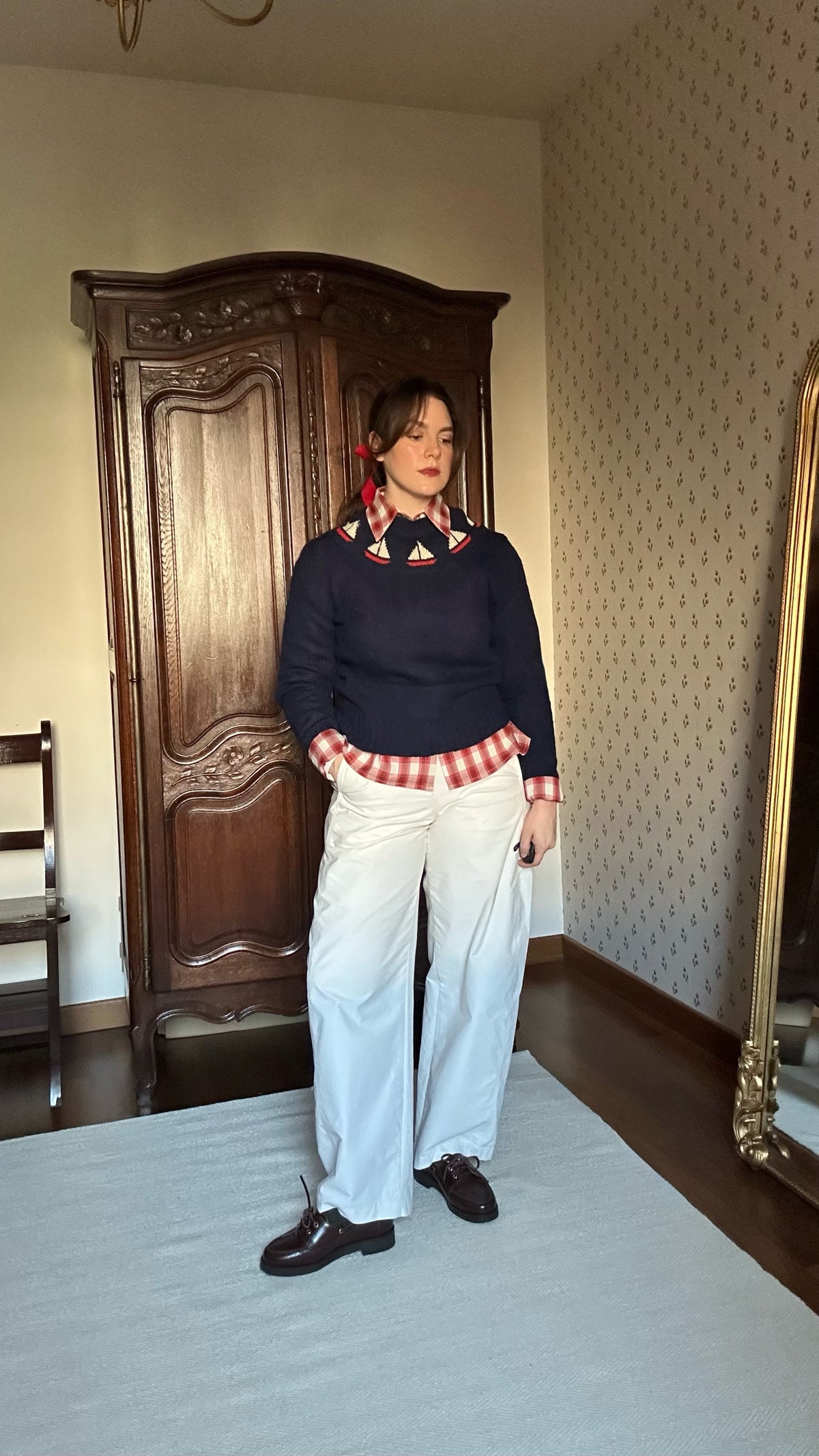 Little Boats 100% Shetland Wool Blue Jumper