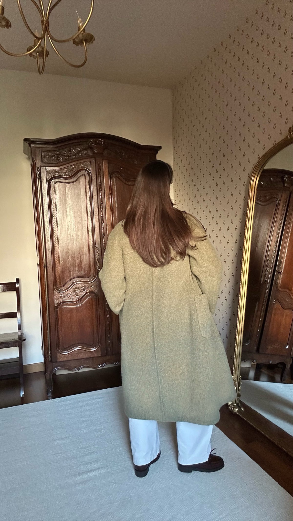 Sage & Brown Alpaca Belted Coat