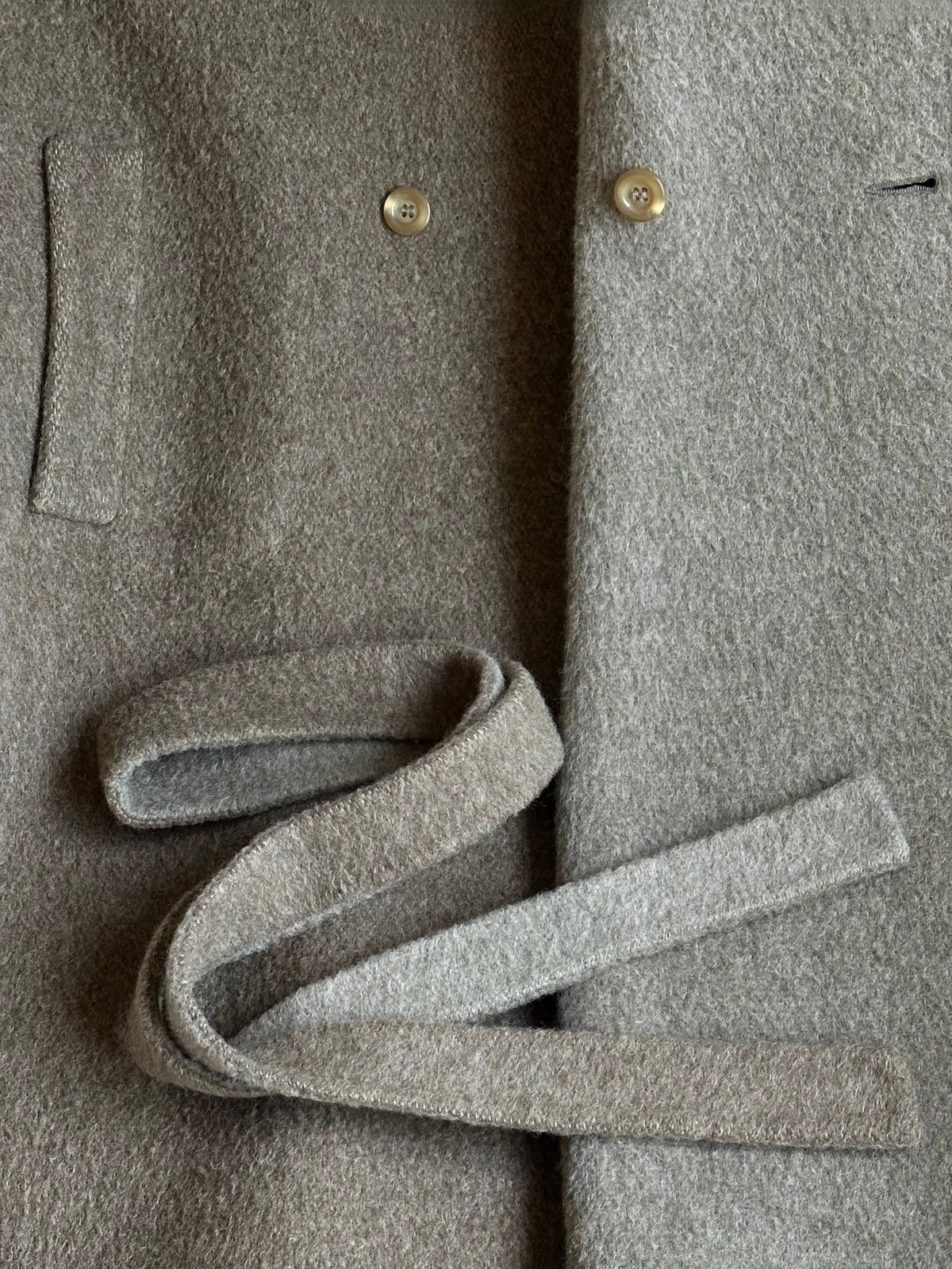 Sage & Brown Alpaca Belted Coat