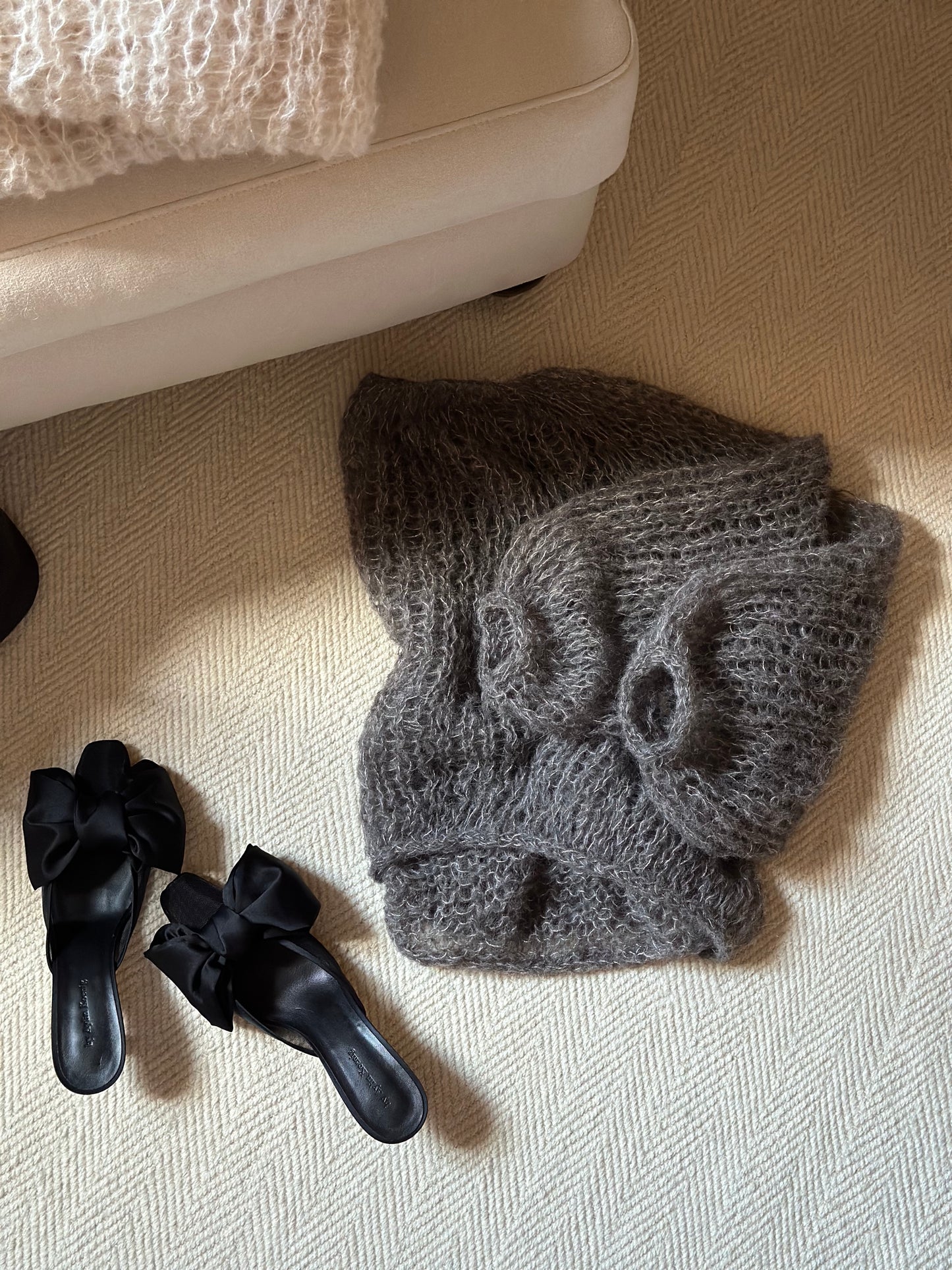 Handmade Alpaca & Mulberry Silk Sweater - Gray