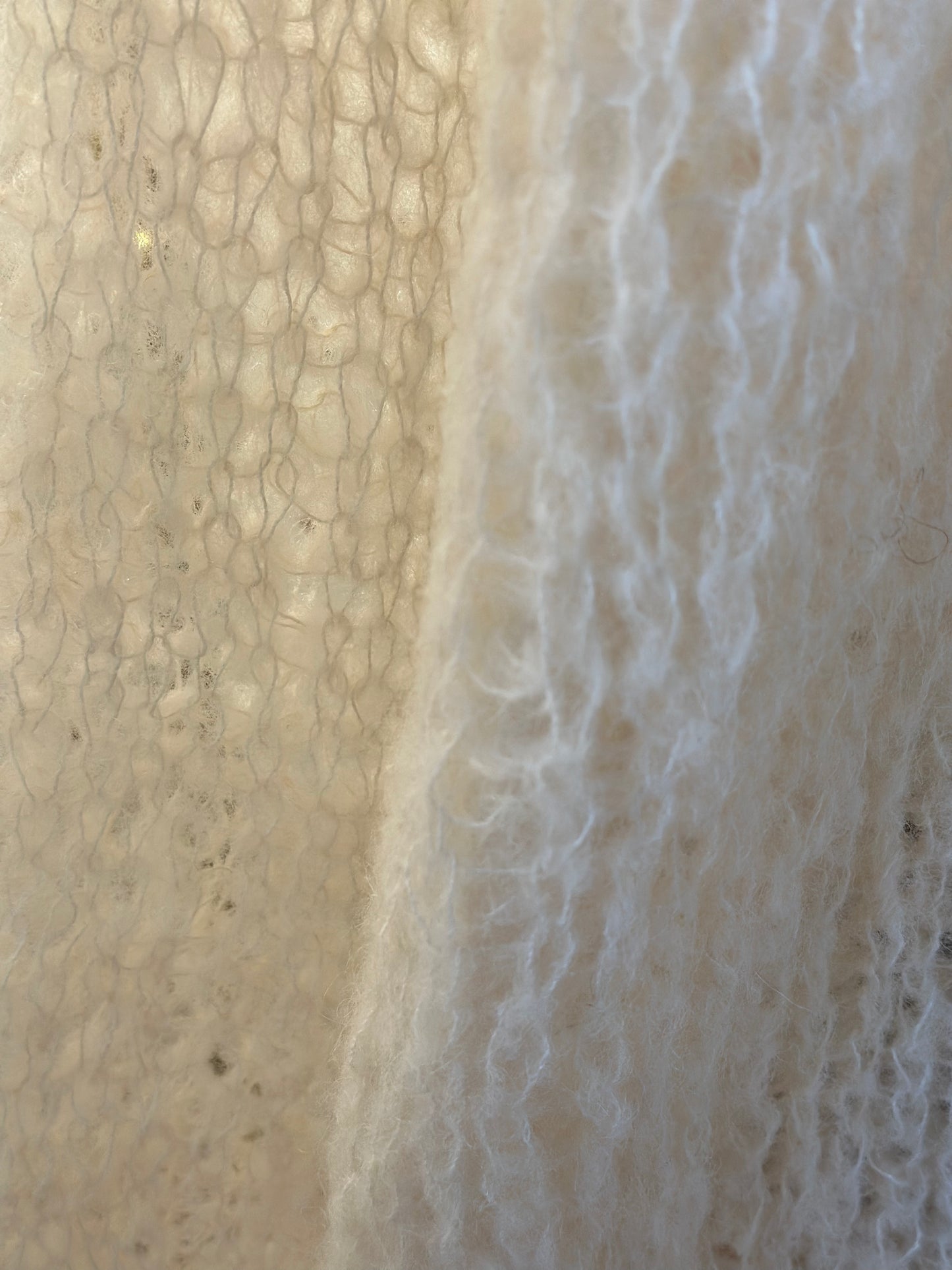 Handmade Alpaca & Mulberry Silk Sweater - Ivory White