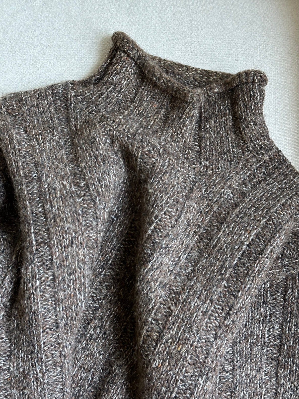 Brown Fisherman Mock Neck Alpaca Jumper