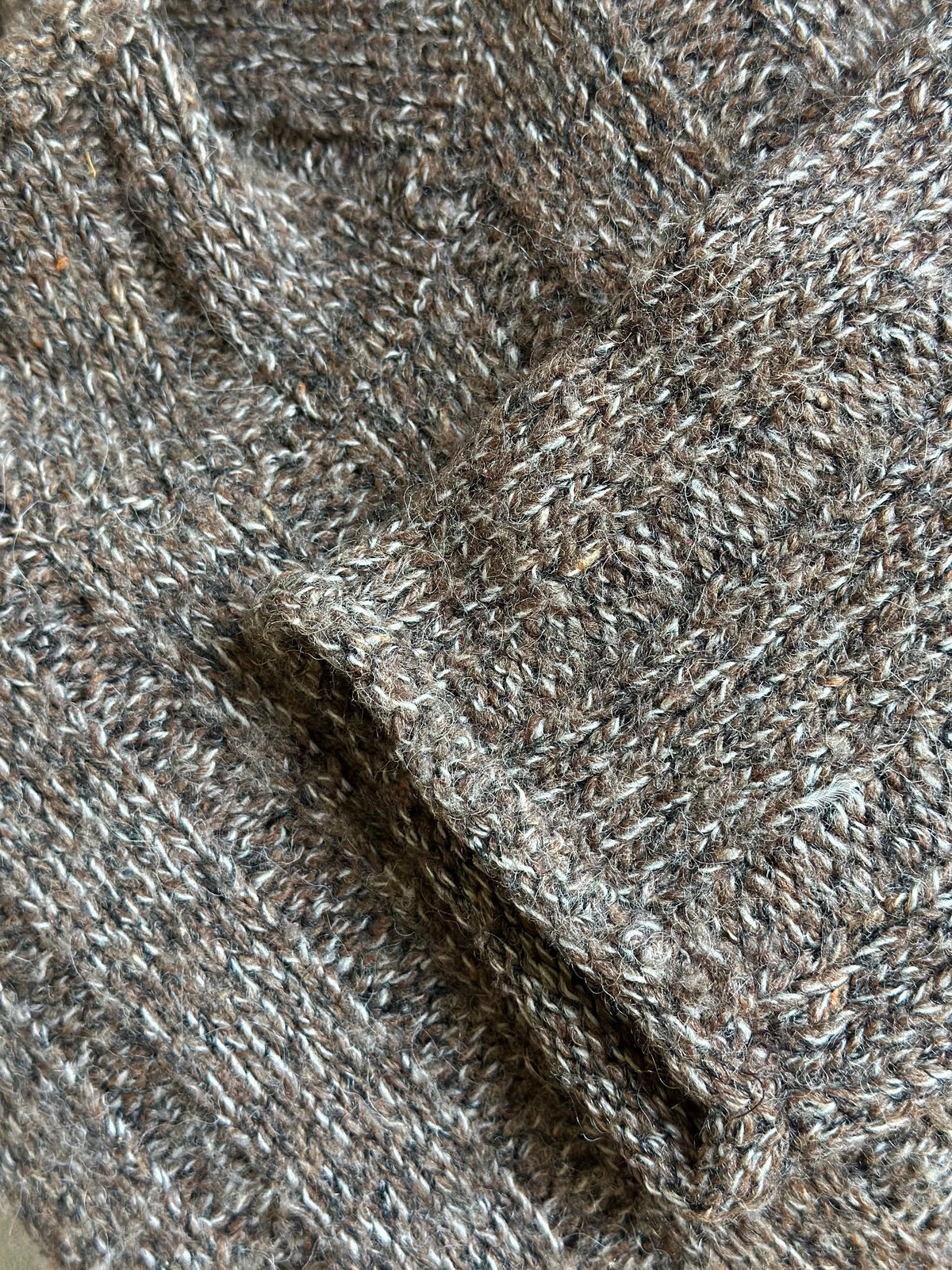 Brown Fisherman Mock Neck Alpaca Jumper