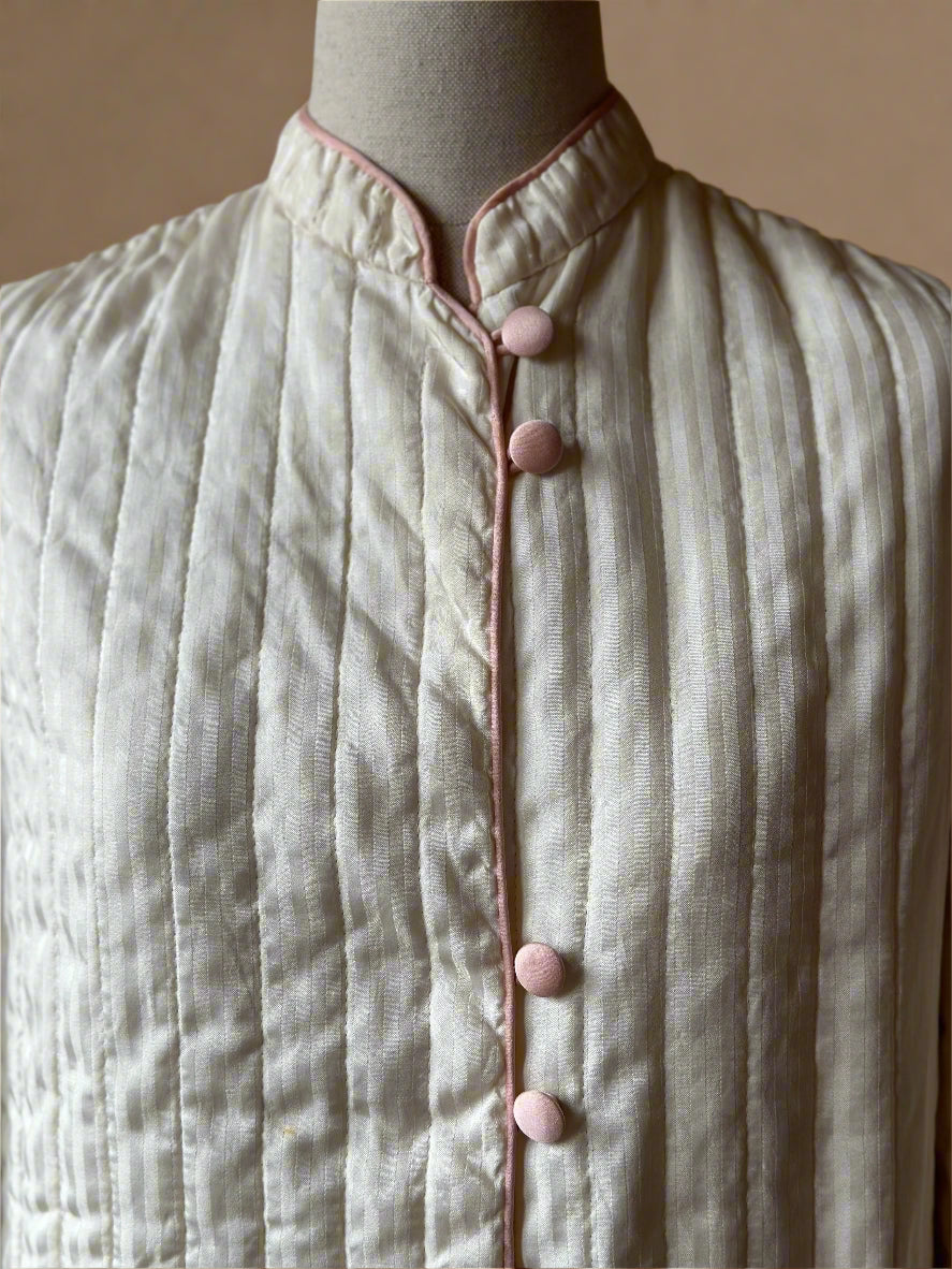 Vintage Pure Silk Quilted Dressing Gown