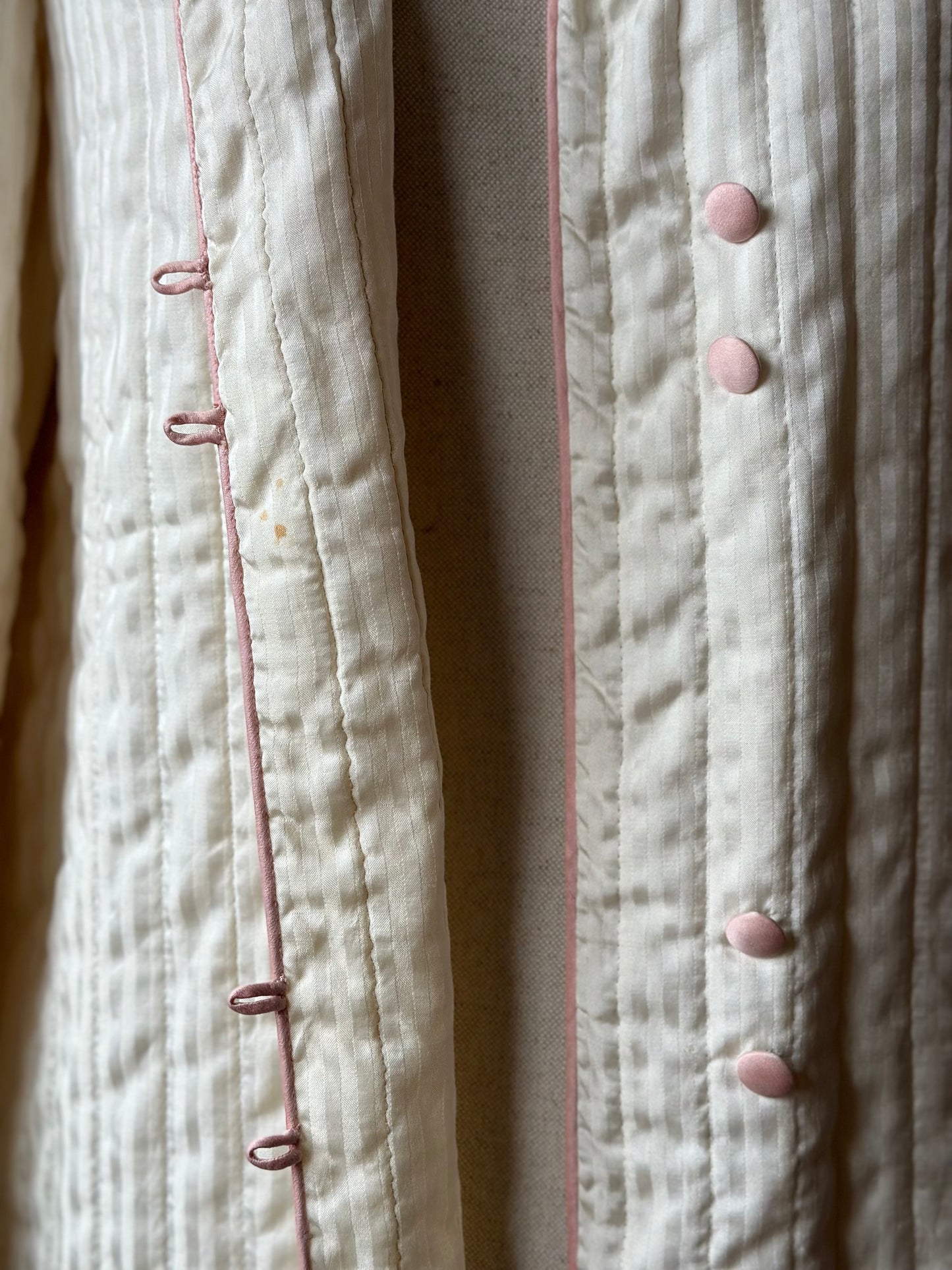 Vintage Pure Silk Quilted Dressing Gown