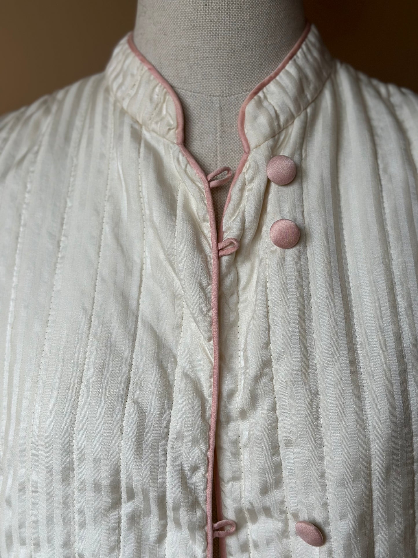 Vintage Pure Silk Quilted Dressing Gown