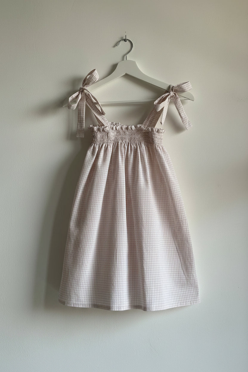 Vichy Cotton Frill Top