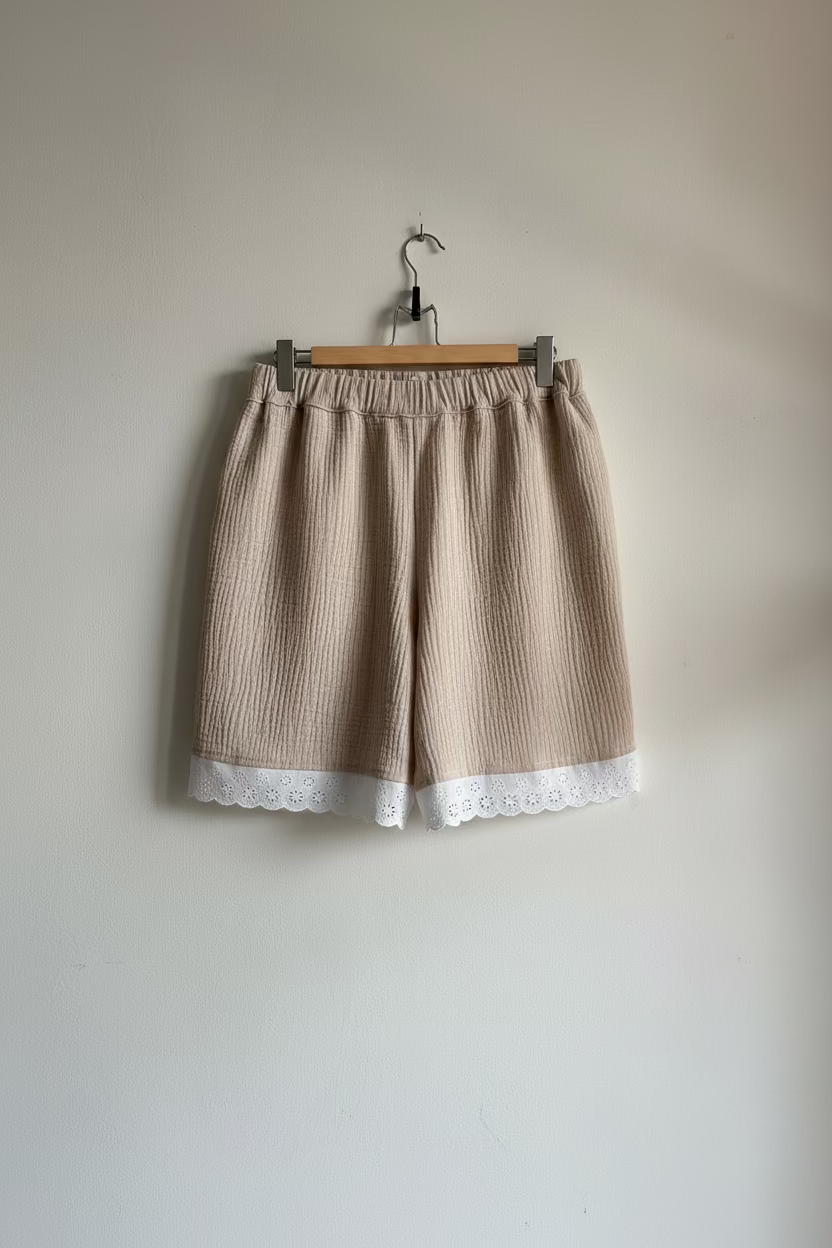 Muslin & Lace Shorts