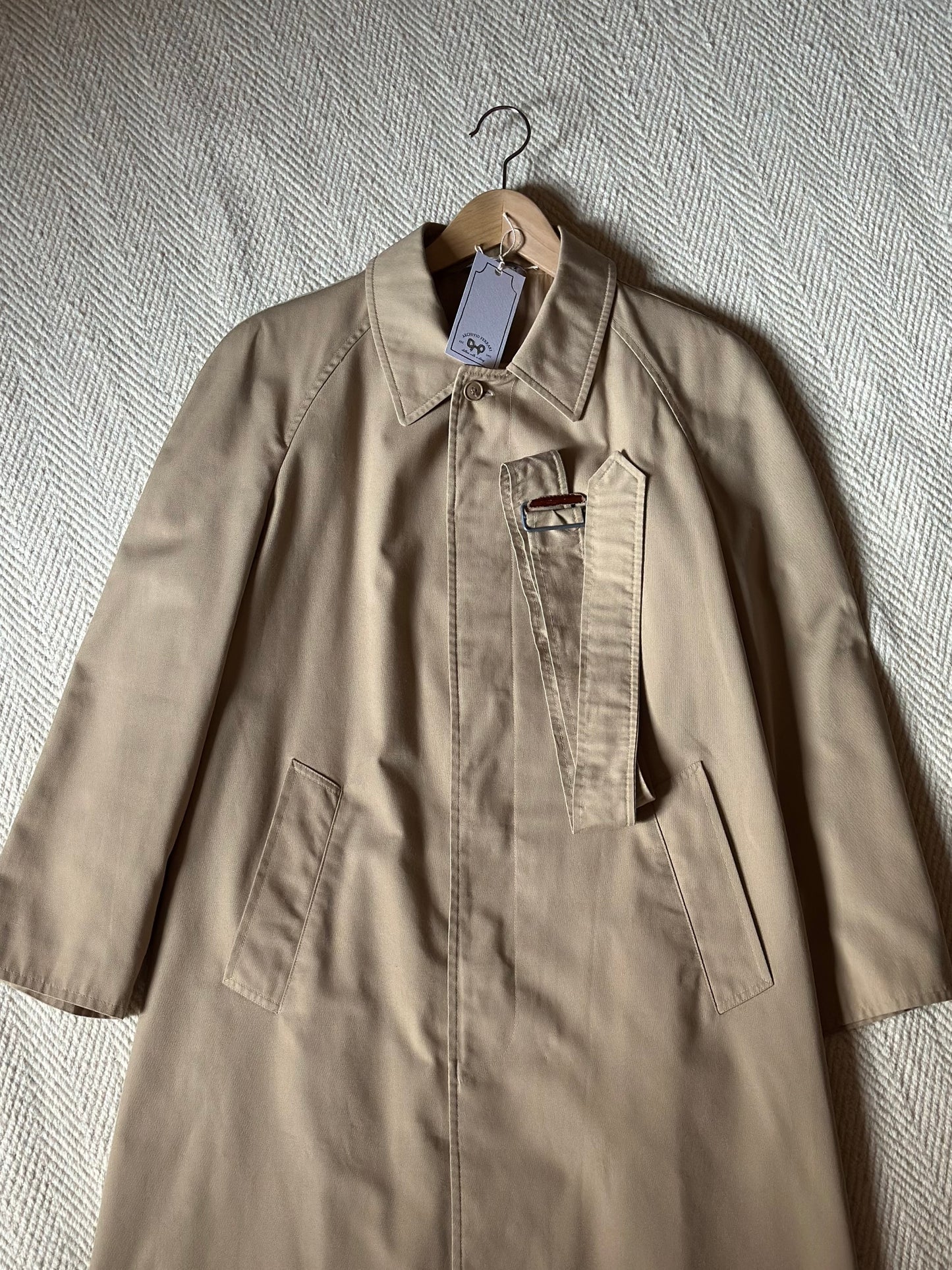 Vintage Beige Belted Trench Coat