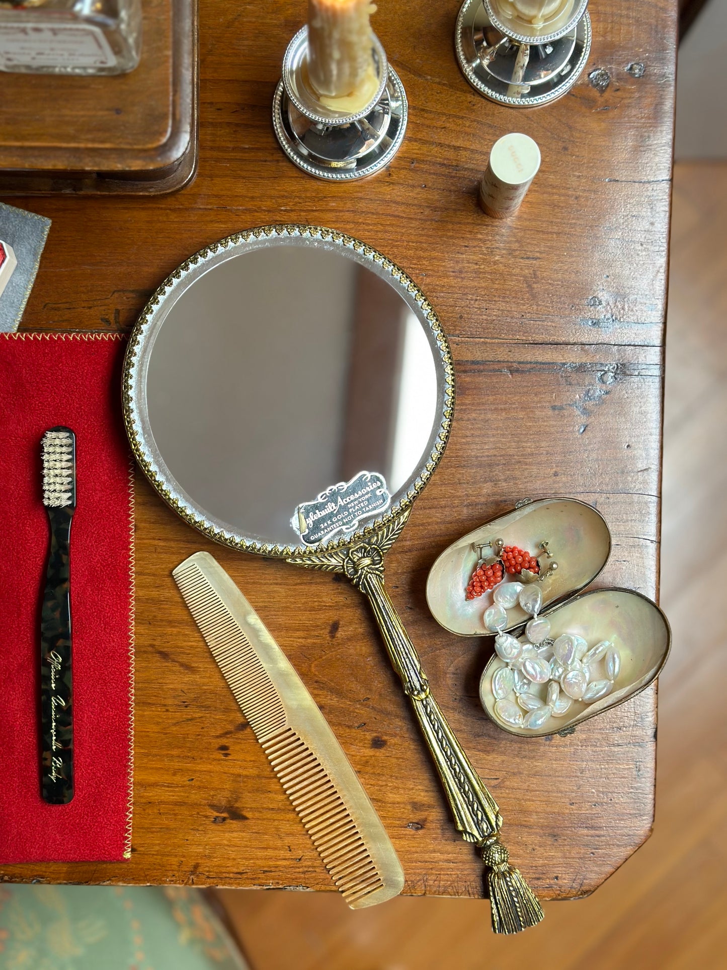 Vintage 1980's American Hand Mirror