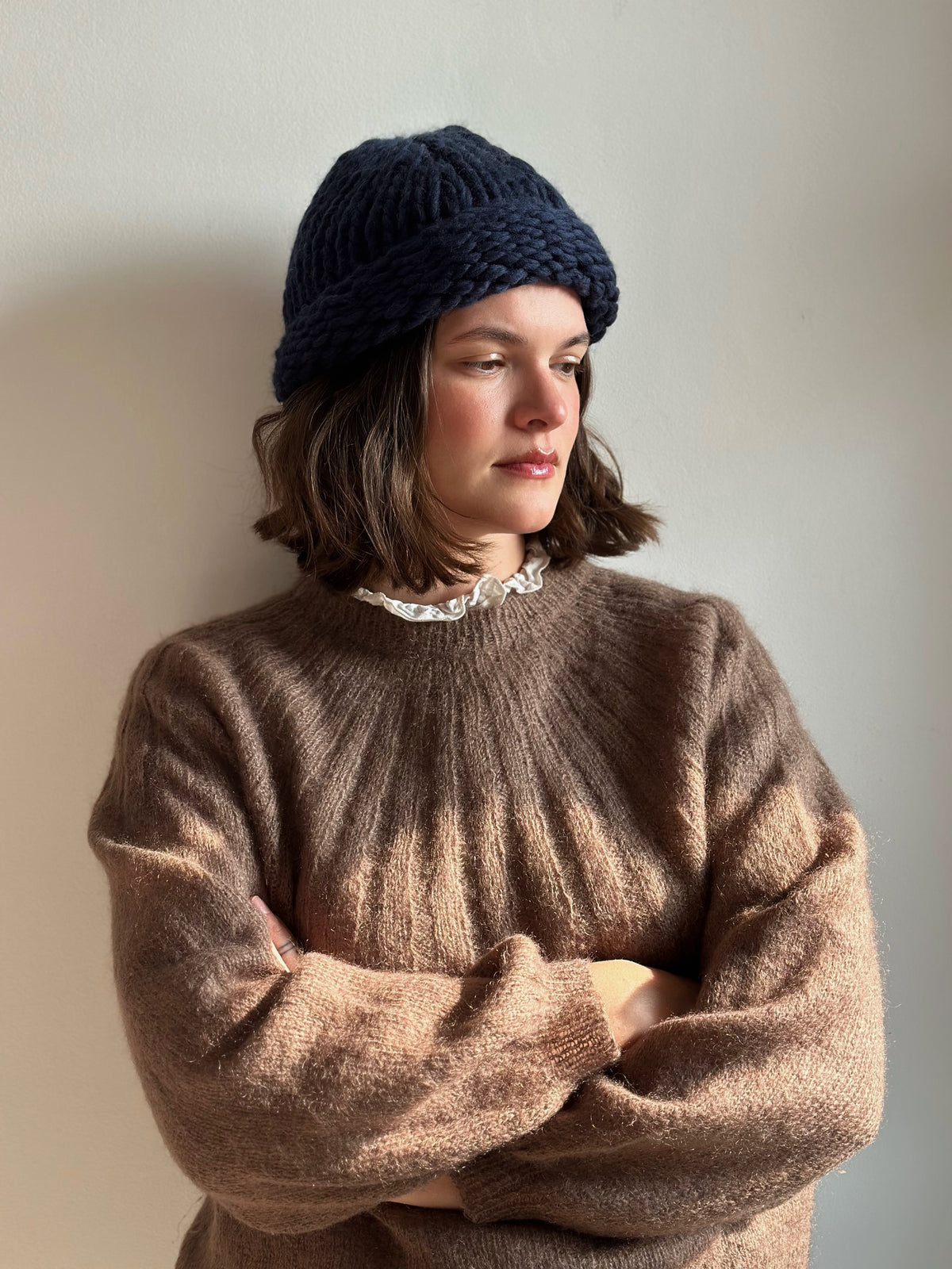 Handmade 100% Wool Beanie - Blue