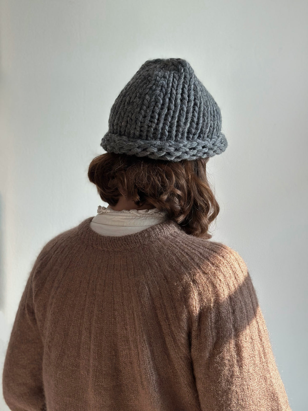 Handmade 100% Wool Beanie - Gray