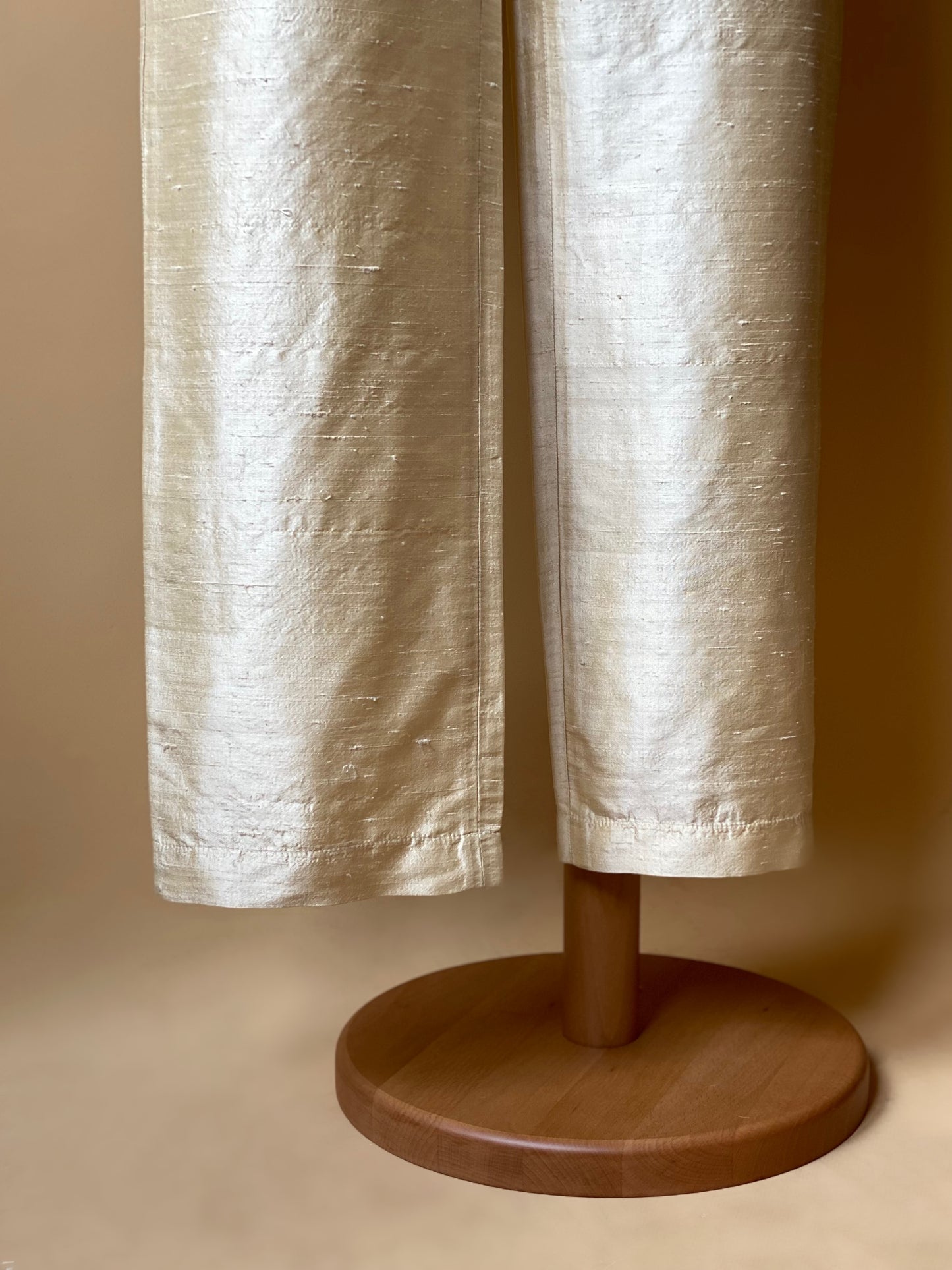 Vintage Pure Silk Ivory Trousers