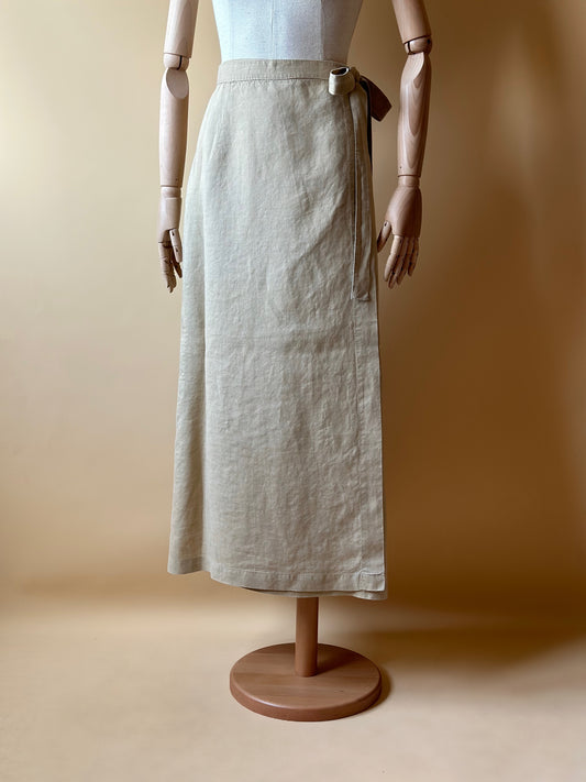 Deadstock 100% Linen Wrap Up Skirt