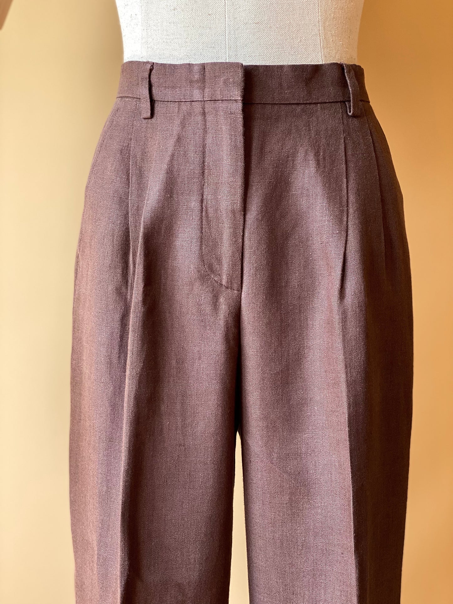 Vintage Max Mara Brown Linen Trousers