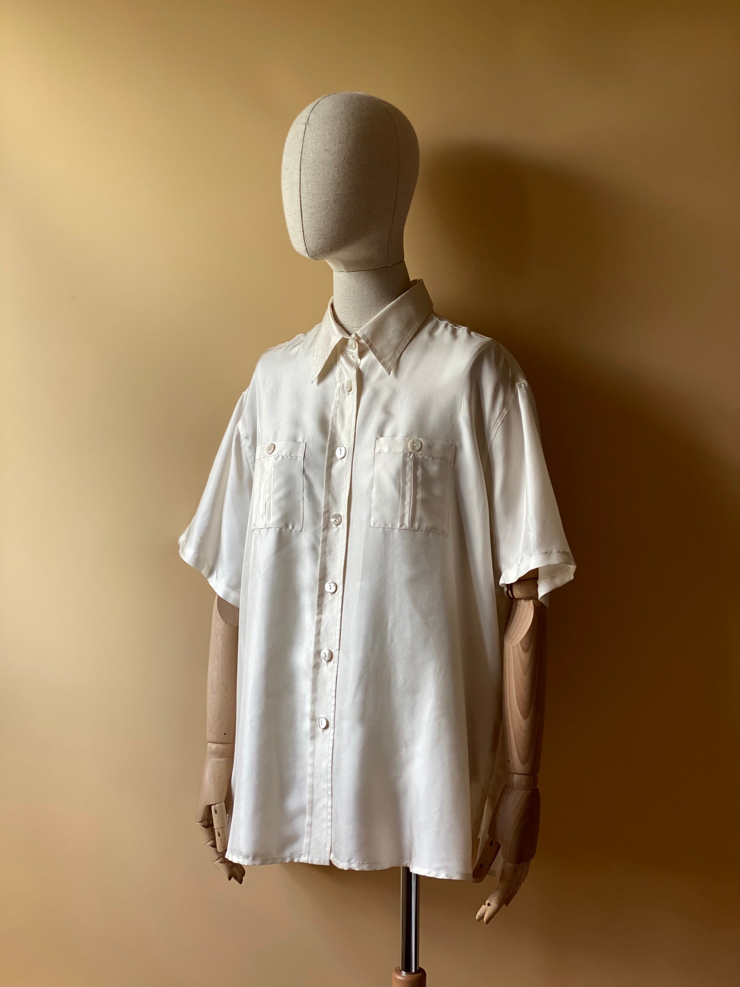 Vintage Pure Silk Ivory Shirt