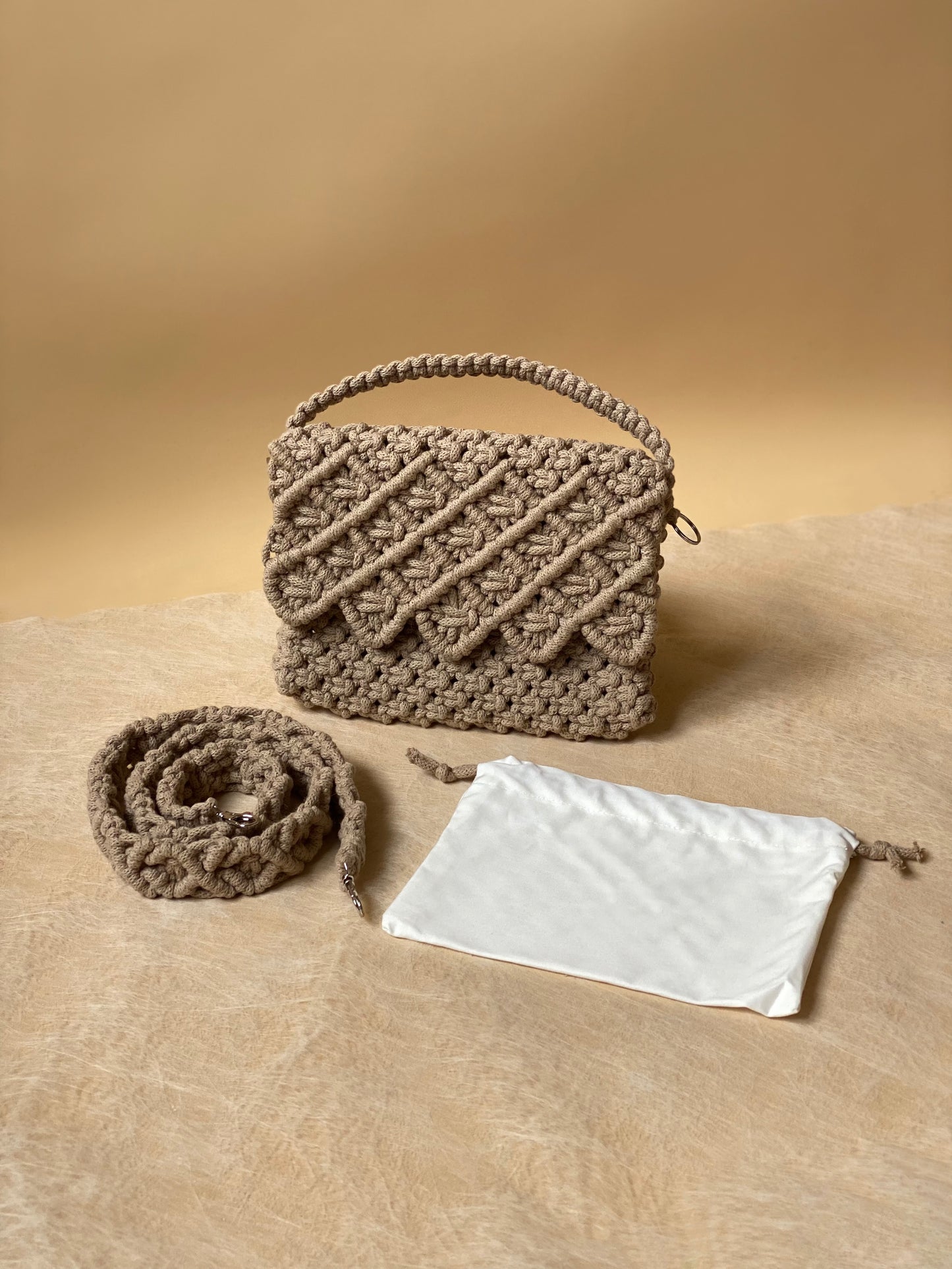 LILY - Pure Cotton Handmade Crossbody Macramè Bag