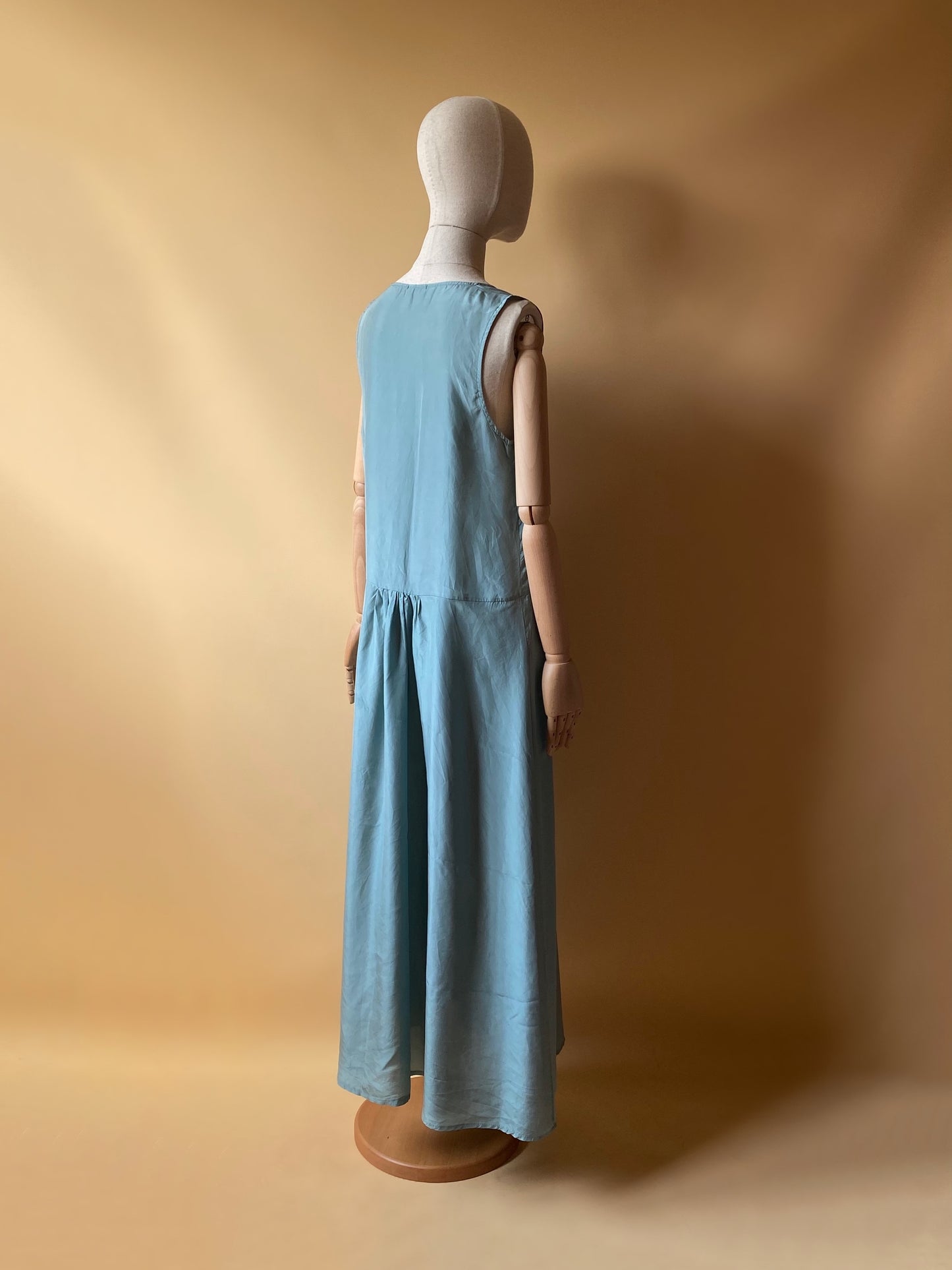 Pure Silk Powder Blue Maxi Dress