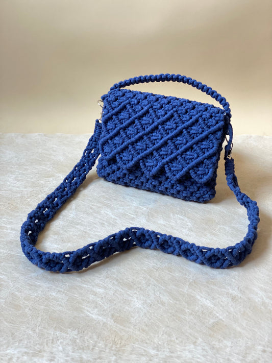 LILY - Handmade Pure Cotton Macramè Crossbody Bag