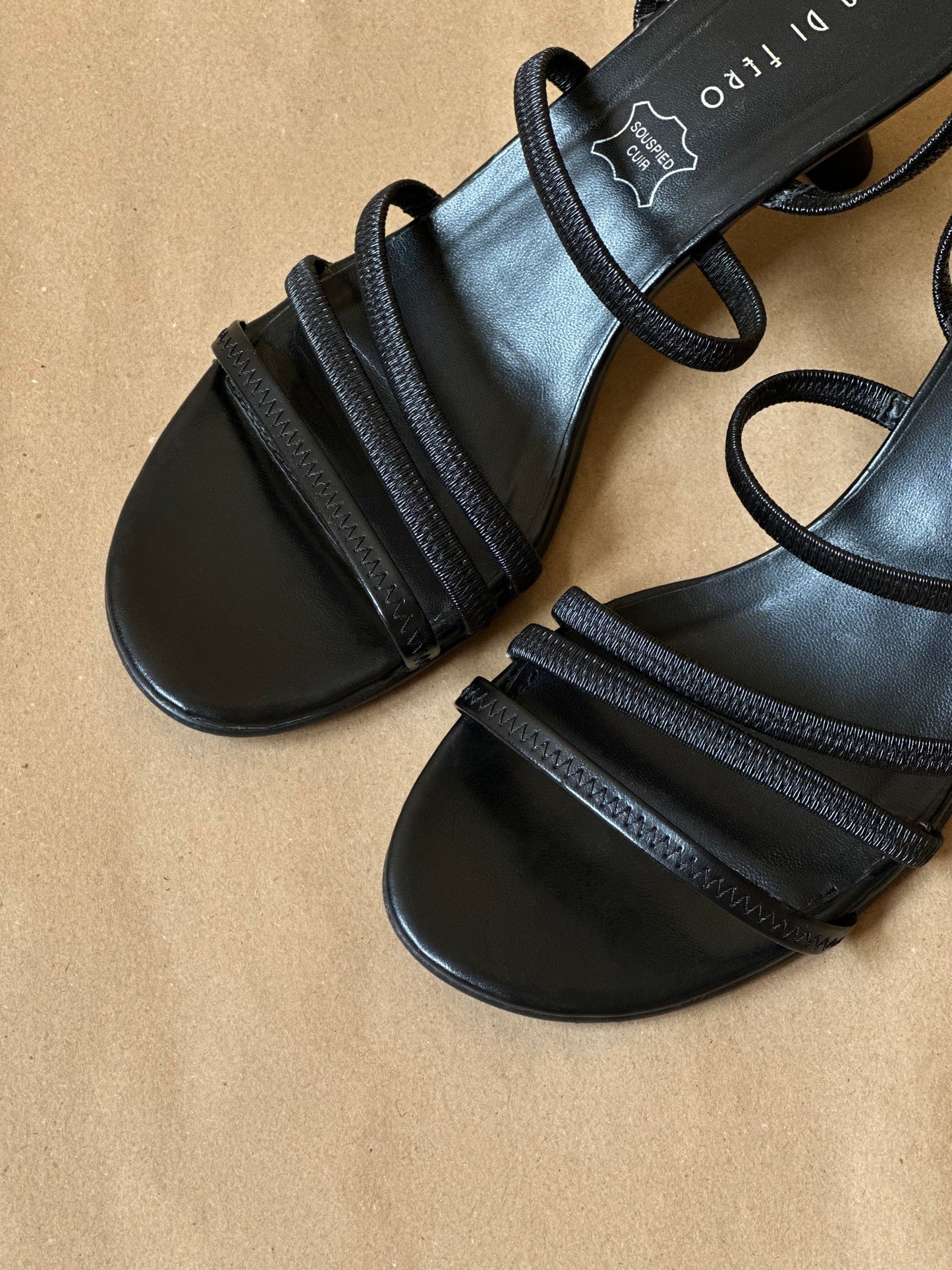 Vintage Black Strappy Sandals