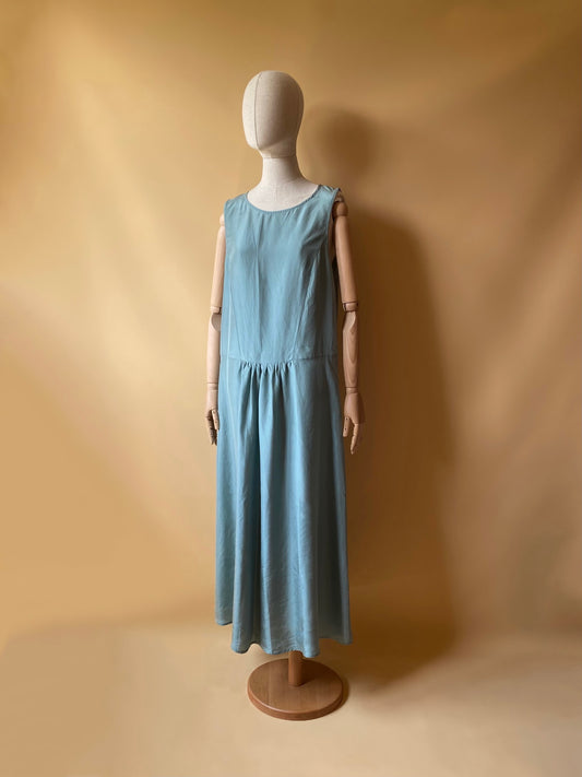 Pure Silk Powder Blue Maxi Dress