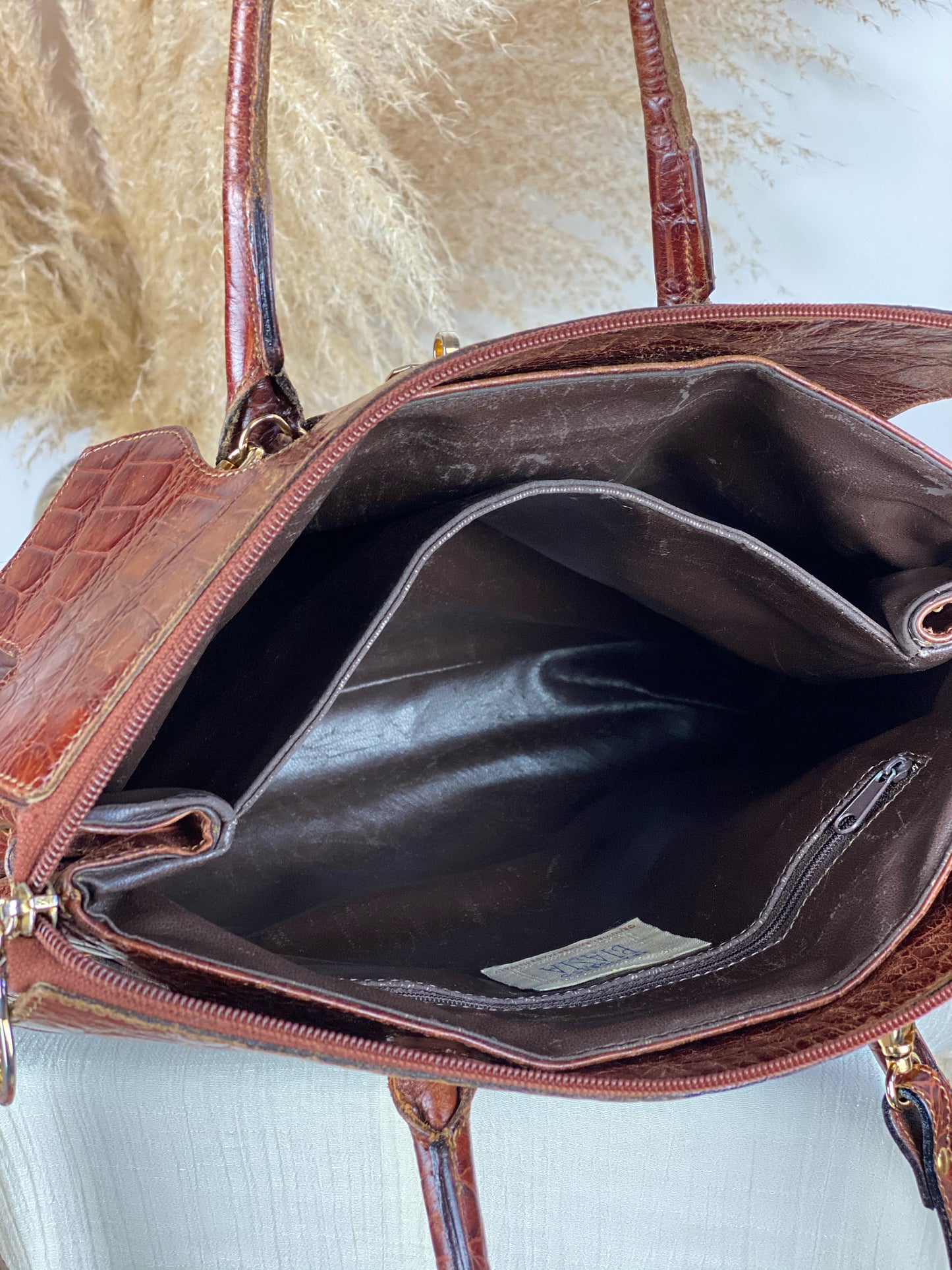 Mock Croc Leather Handbag