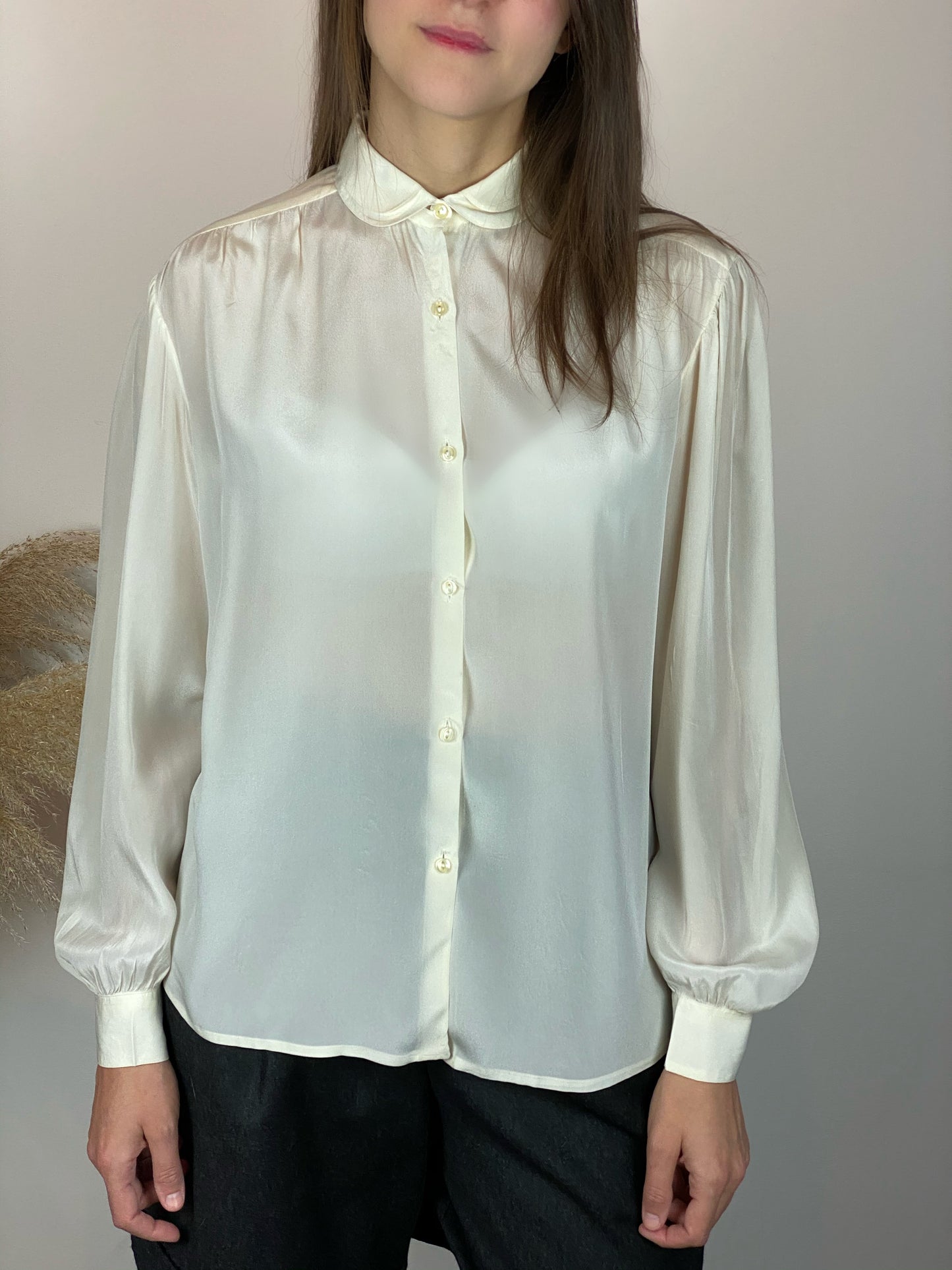 Puff Sleeves Ivory Blouse