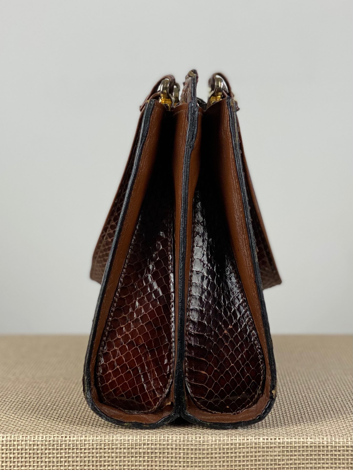 Vintage Real Reptile Brown Handbag