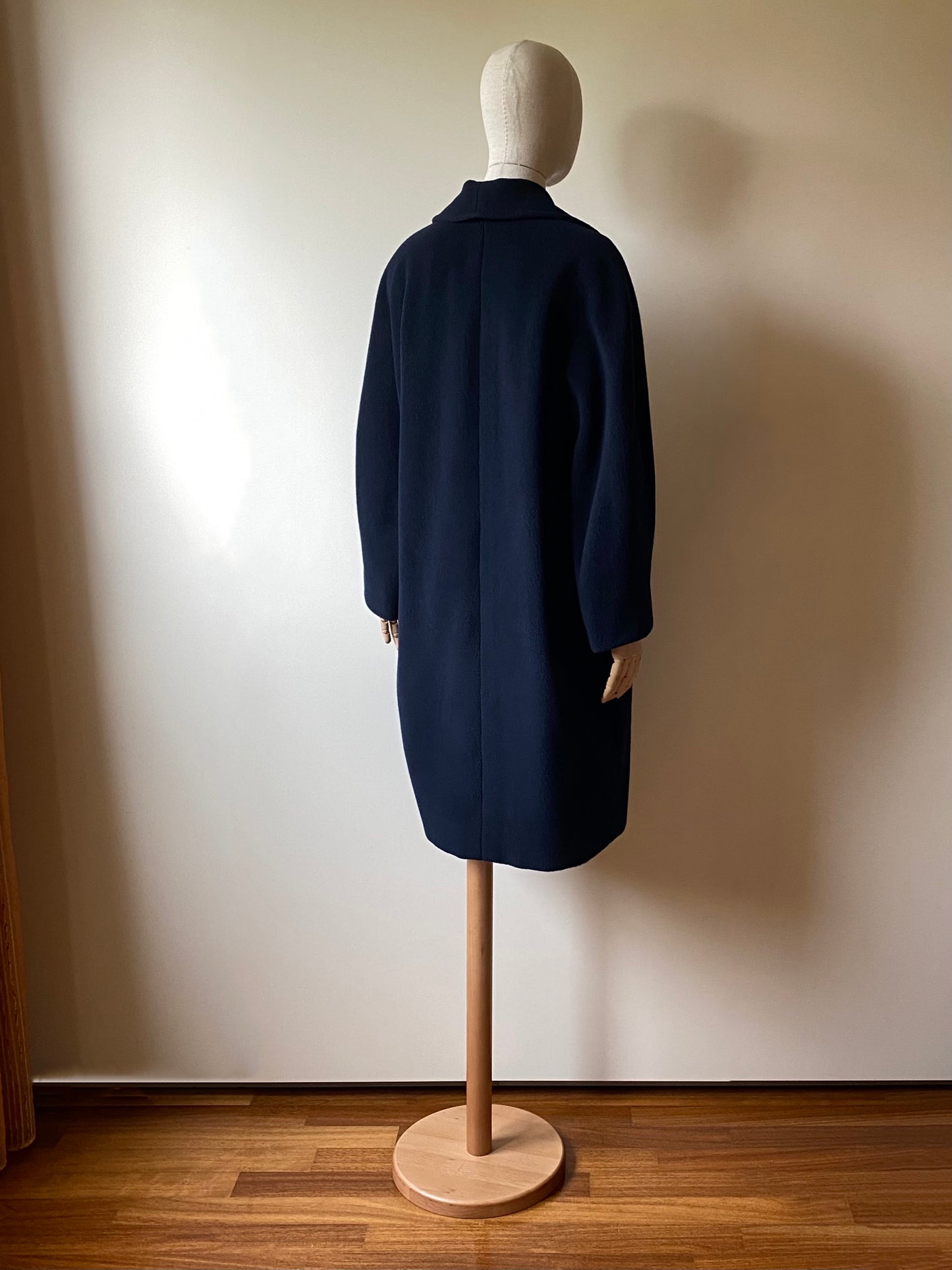 Wool and Cashmere Midnight Blue Coat