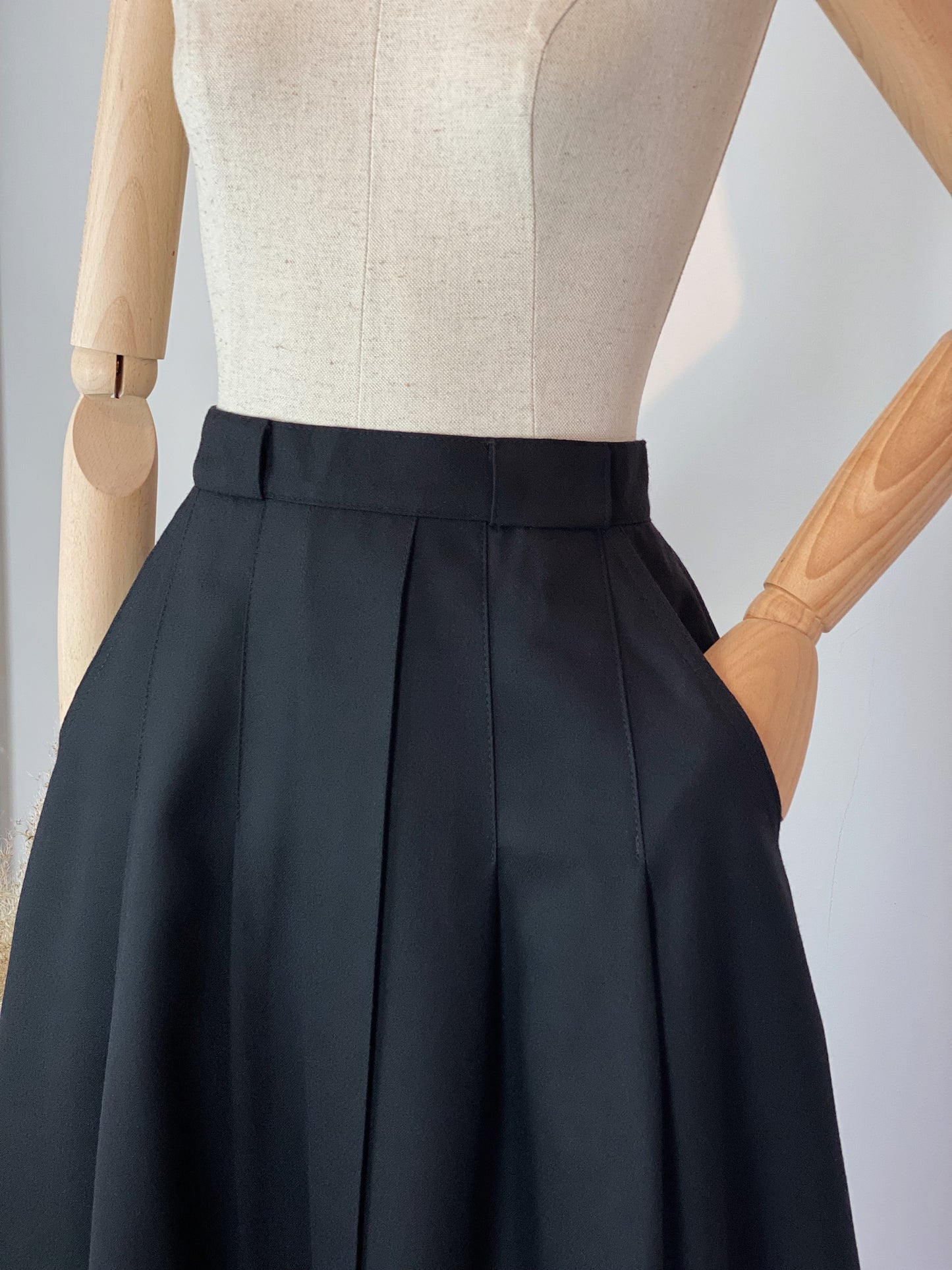 Vintage Black Woollen Skirt