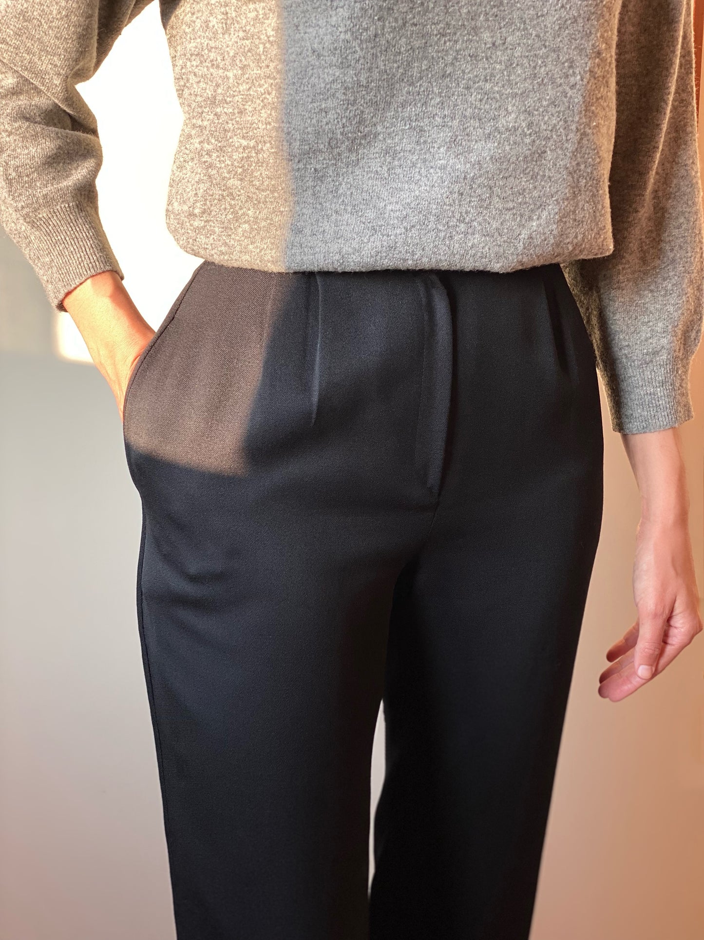 Vintage Valentino Wool and Velvet Trousers