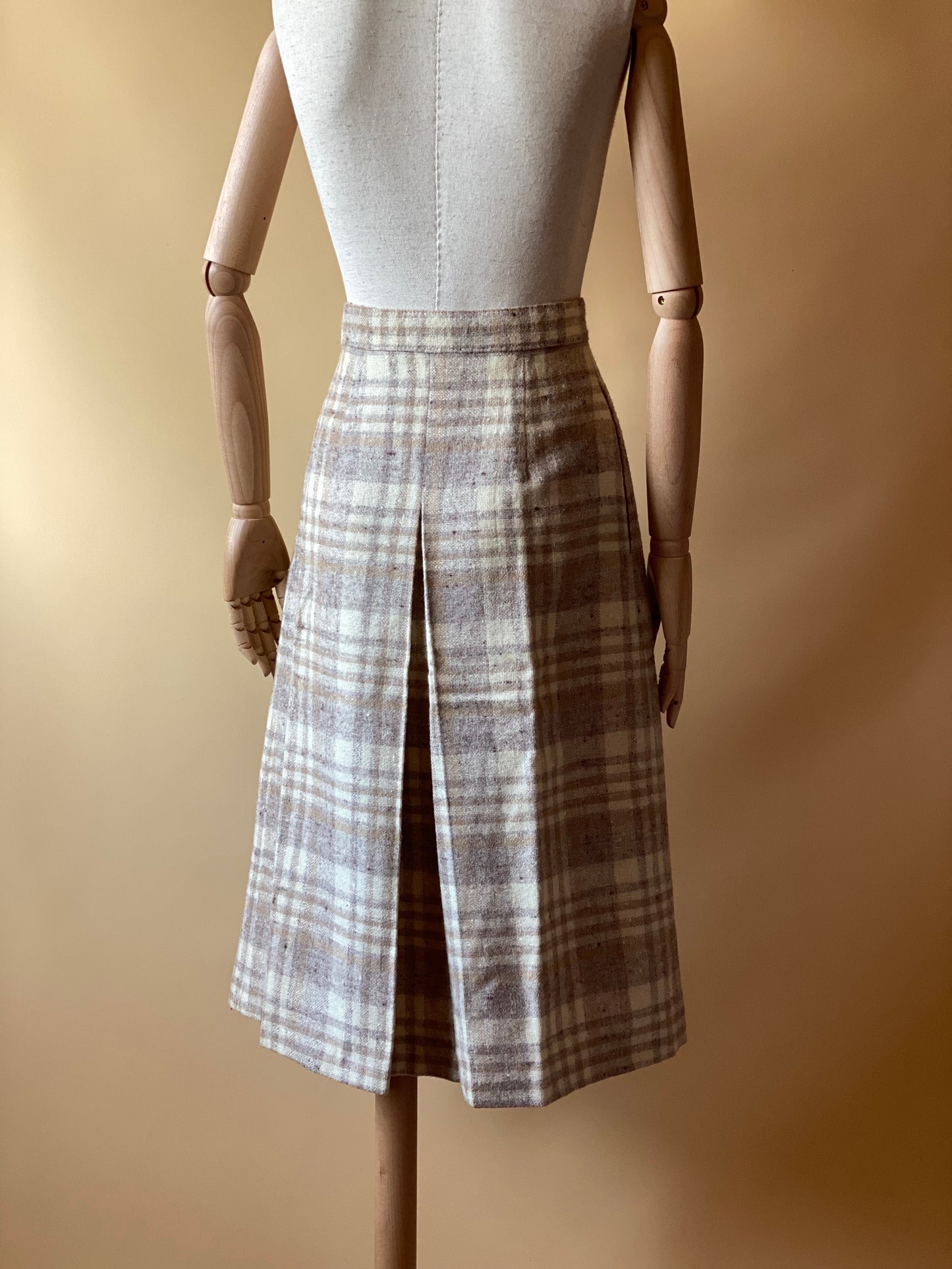 Vintage Checkered Midi Skirt