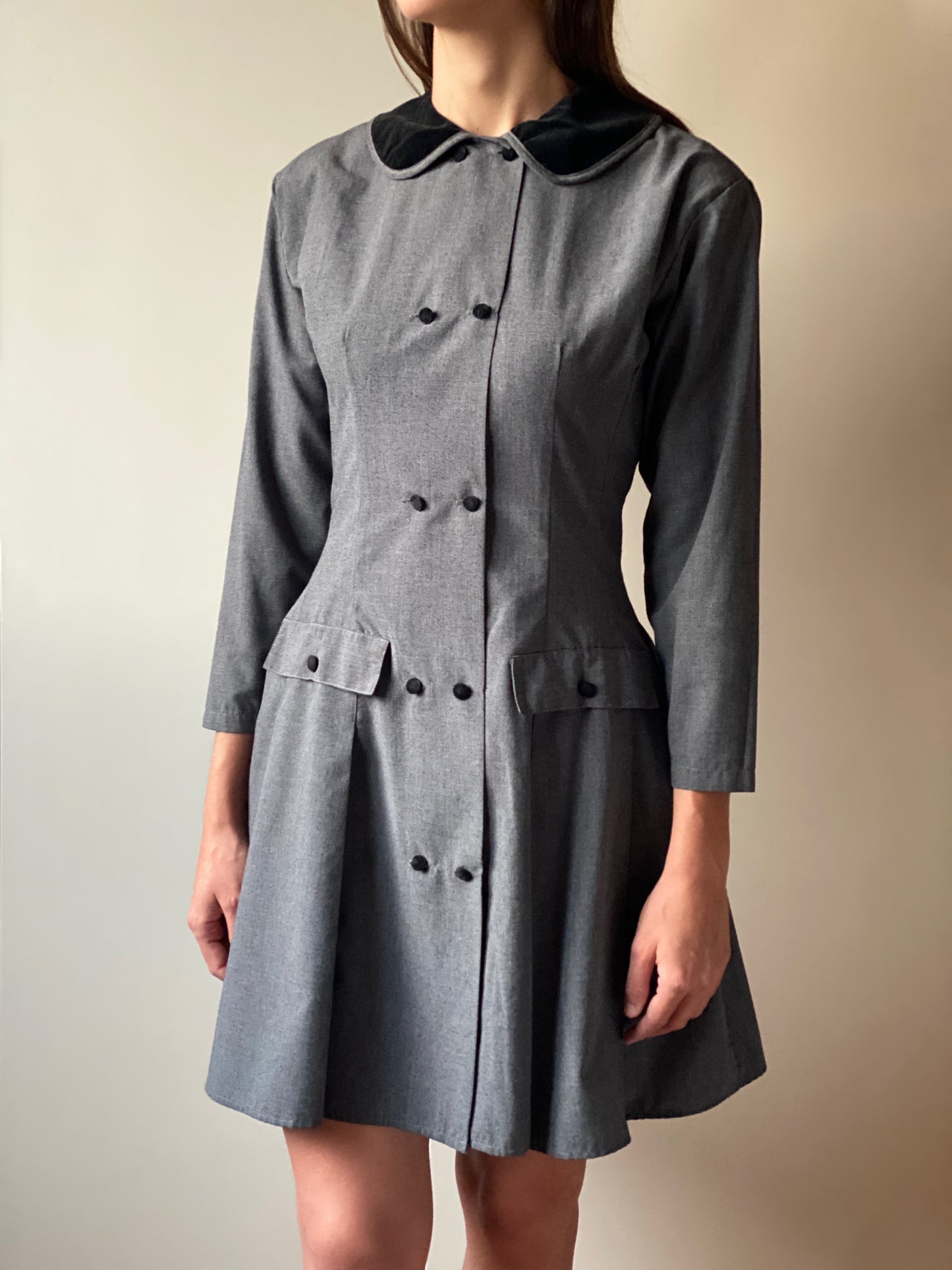 Vintage Gray Mini Dress
