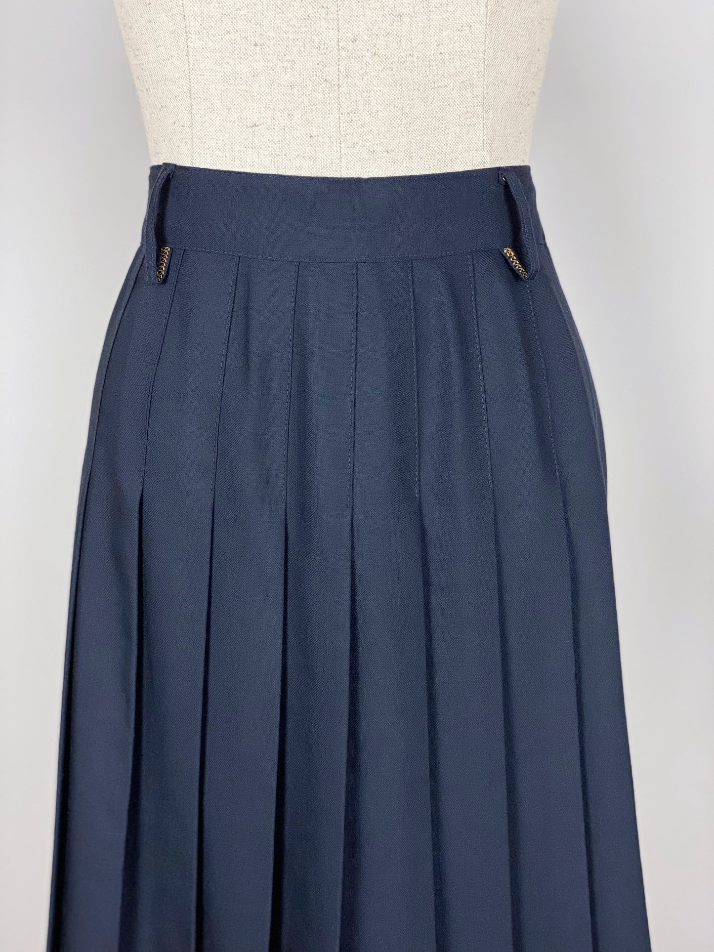 Vintage Blue Pleated Skirt