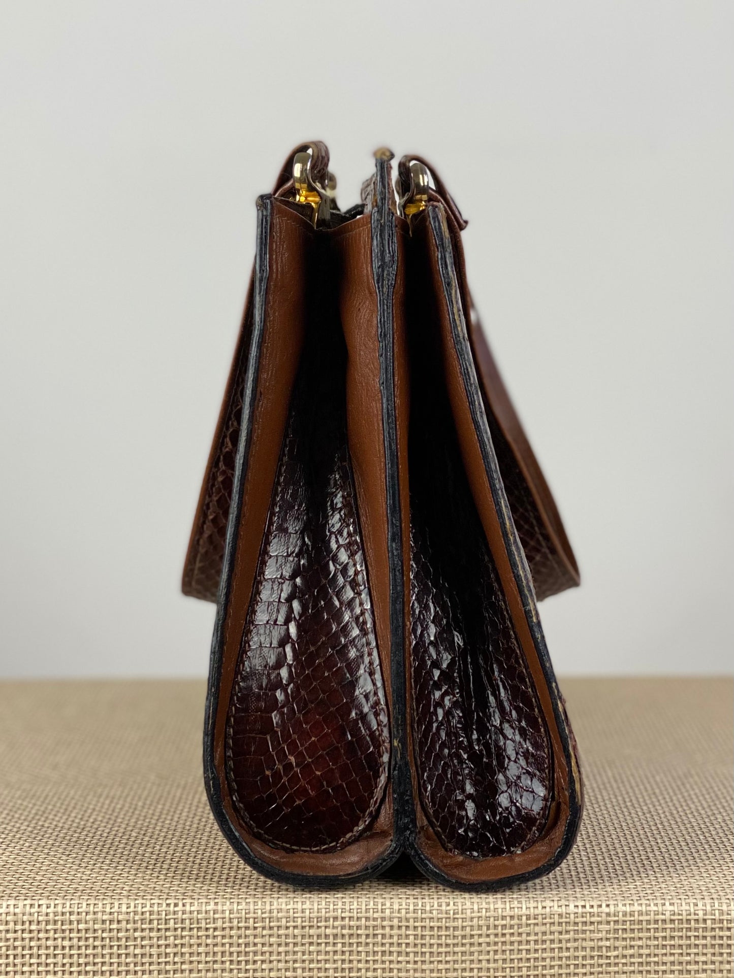Vintage Real Reptile Brown Handbag
