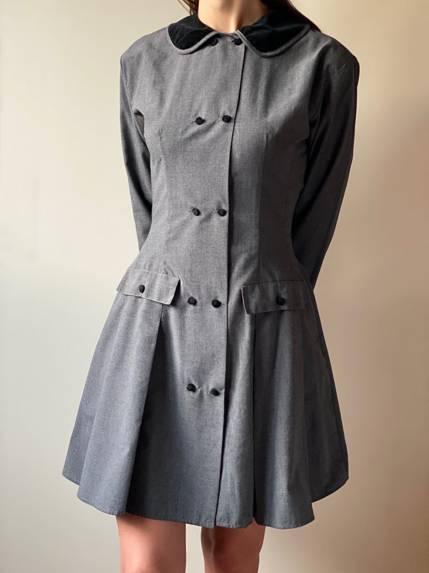 Vintage Gray Mini Dress