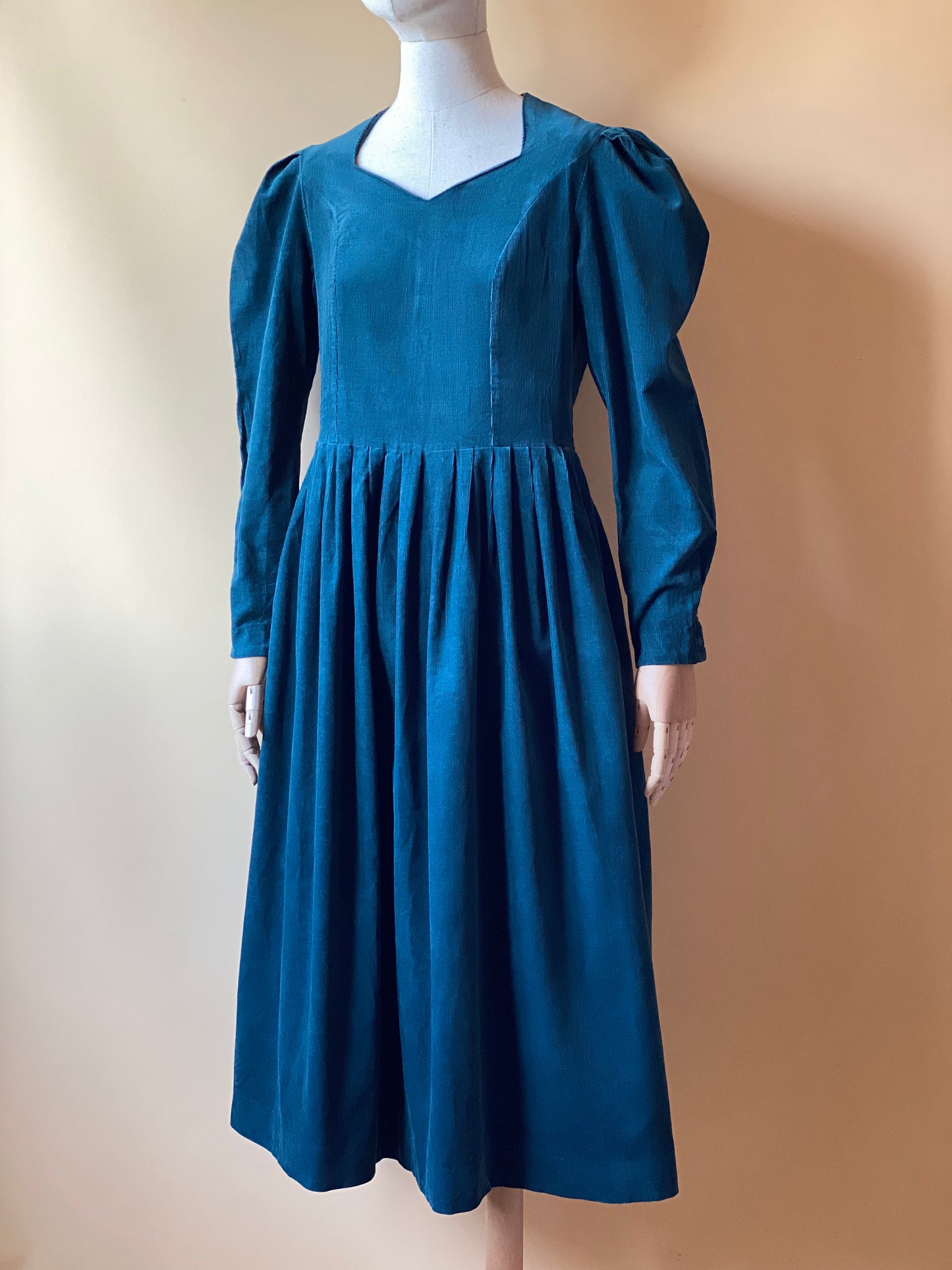 Vintage Laura Ashley Green Corduroy Dress