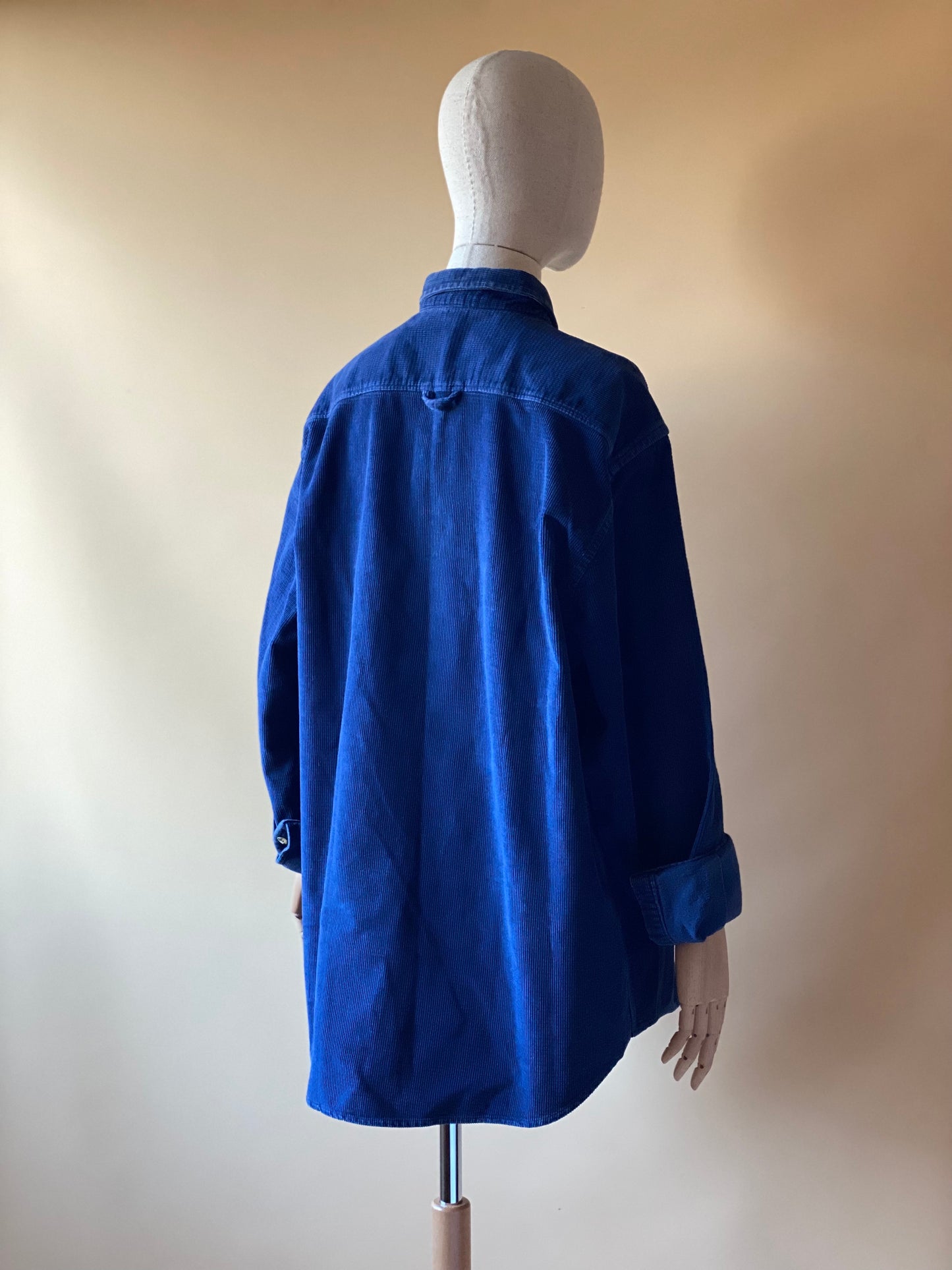Vintage Blue Corduroy Oversized Shirt