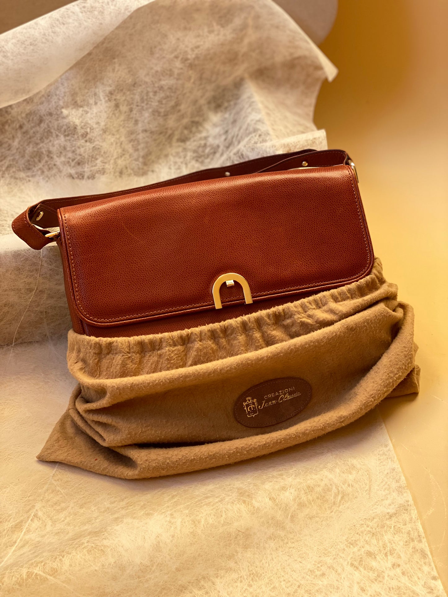Vintage Caramel Brown Leather Handbag by Franzi 1864