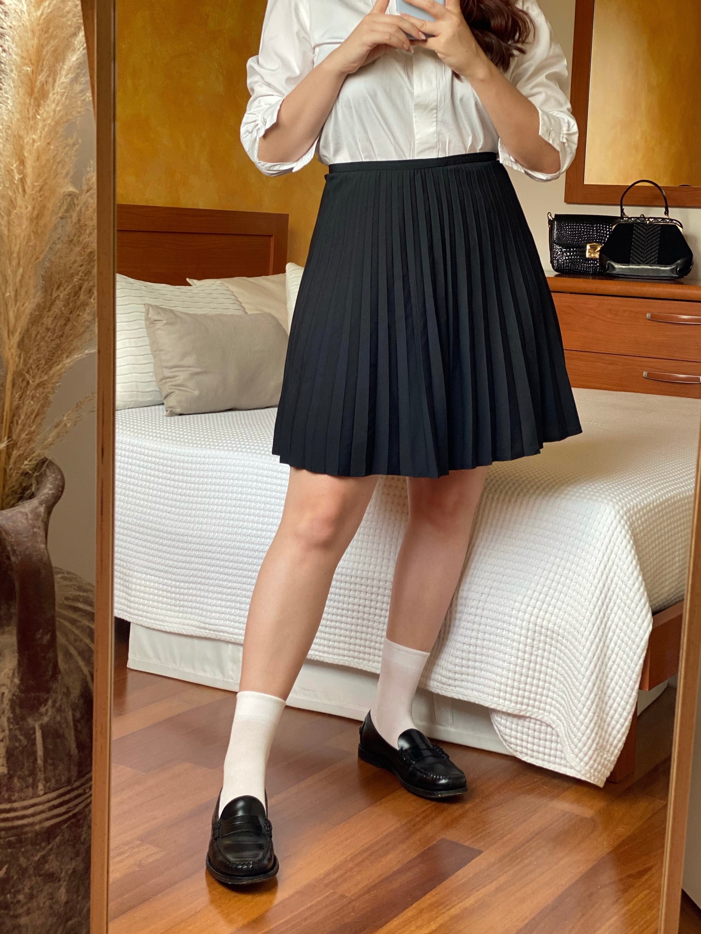 Vintage Black Pleated Skirt