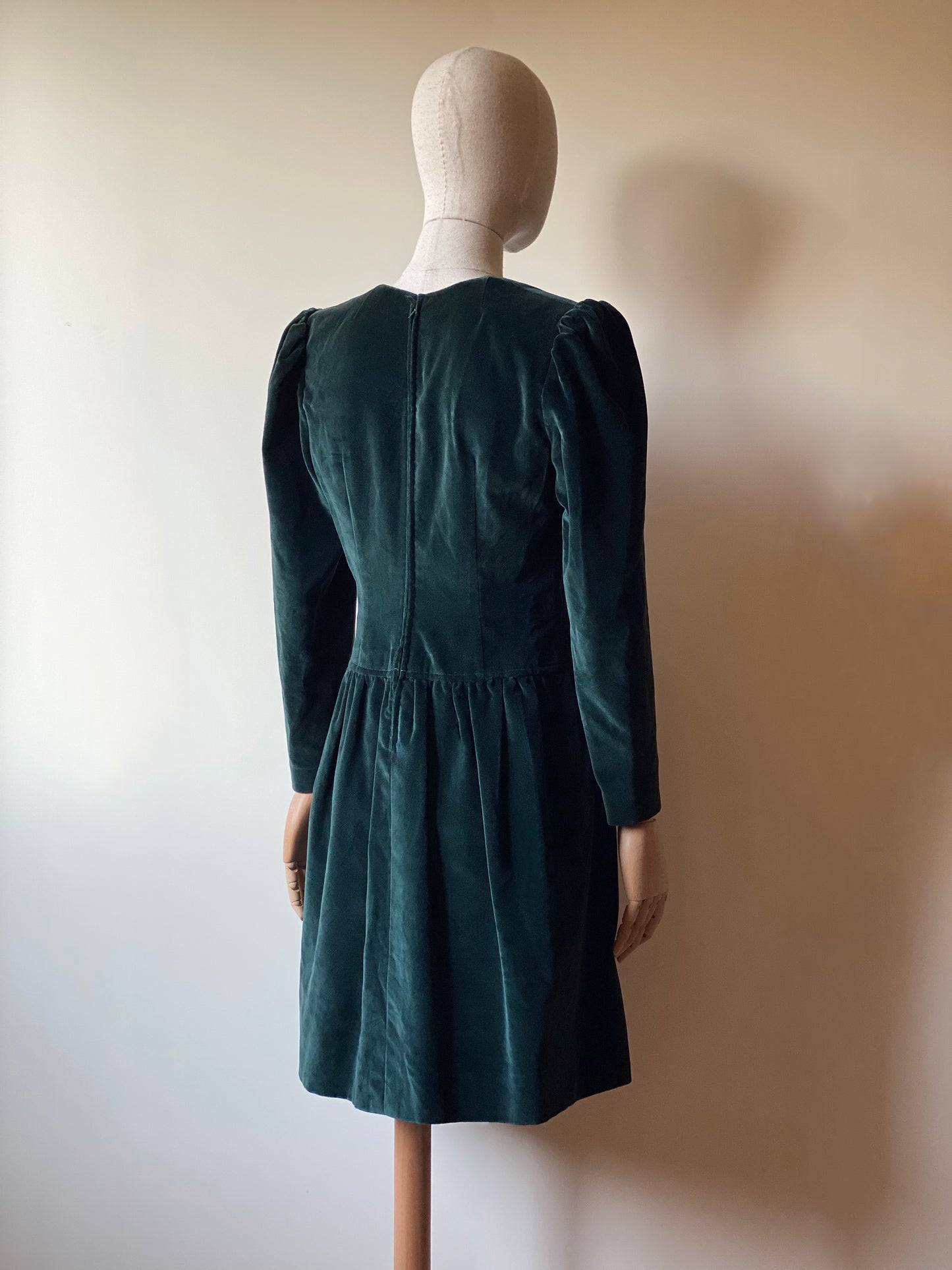 Vintage Velvet Emerald Green Dress