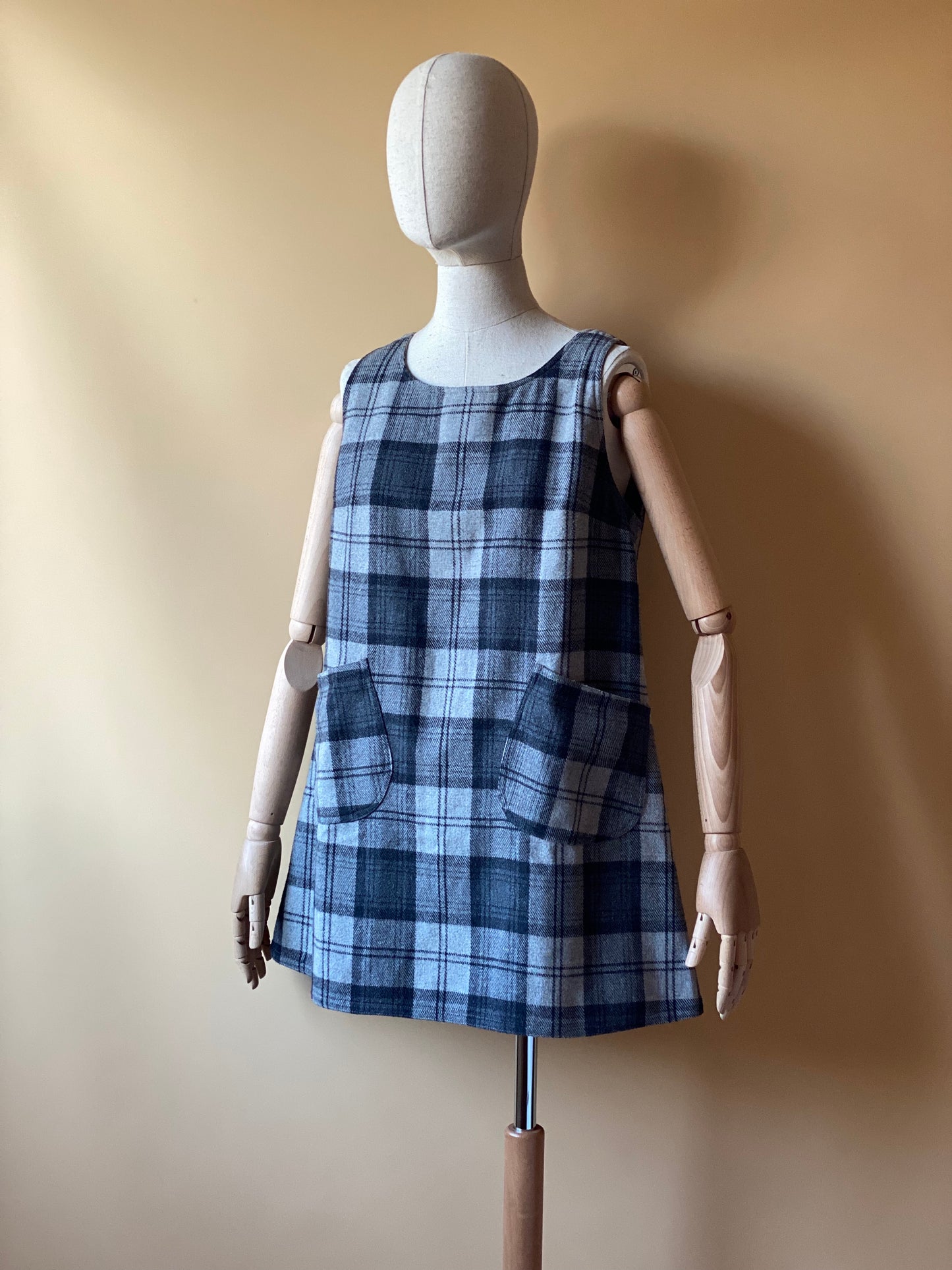 Vintage Tartan Woolen Mini Dress