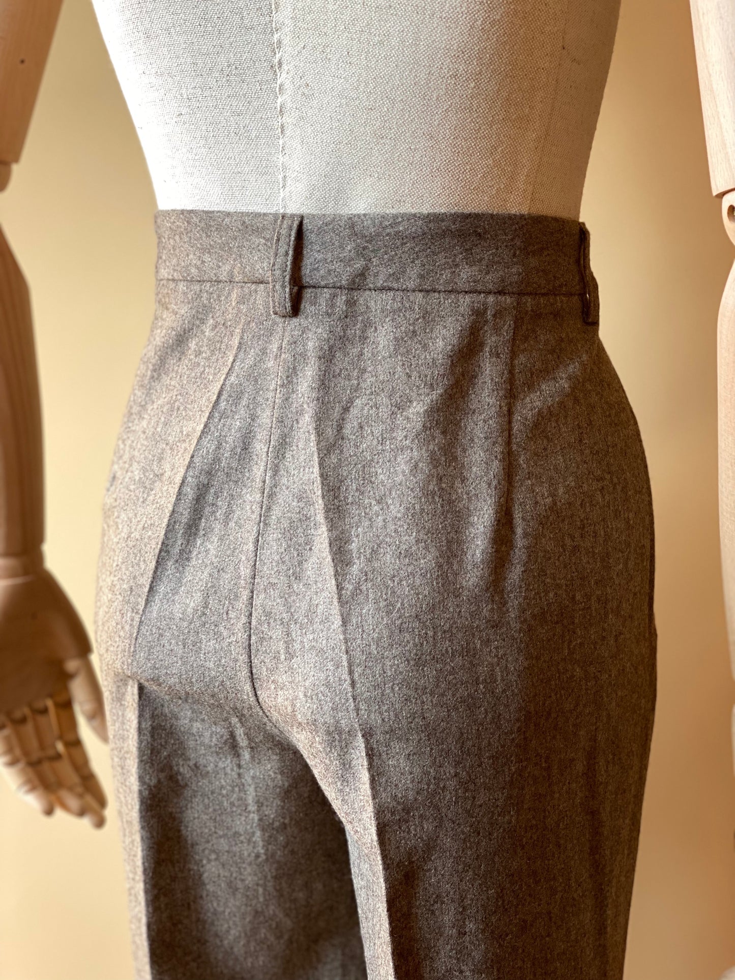 Vintage Beige Wool & Cashmere Trousers