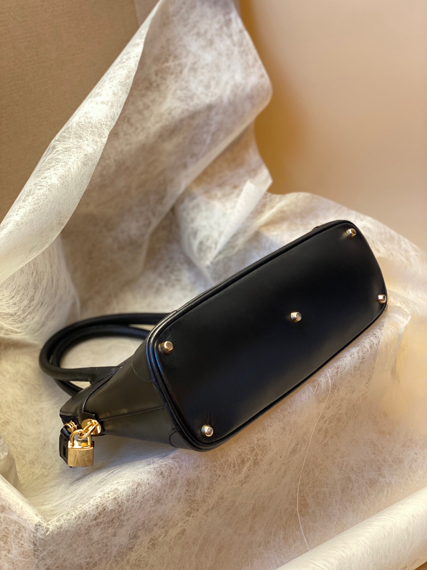 Vintage Black Leather Handbag by Franzi 1864