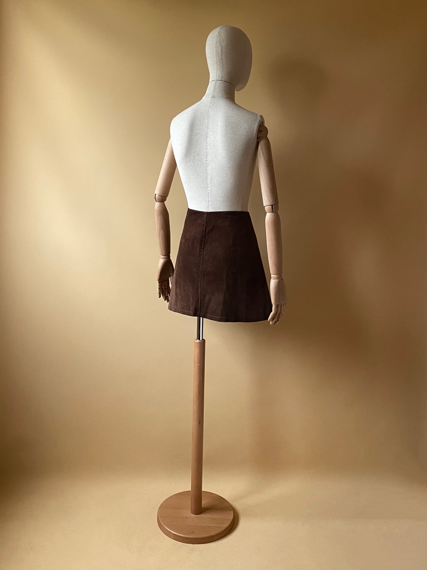 Vintage Real Suede Chocolate Brown Skirt