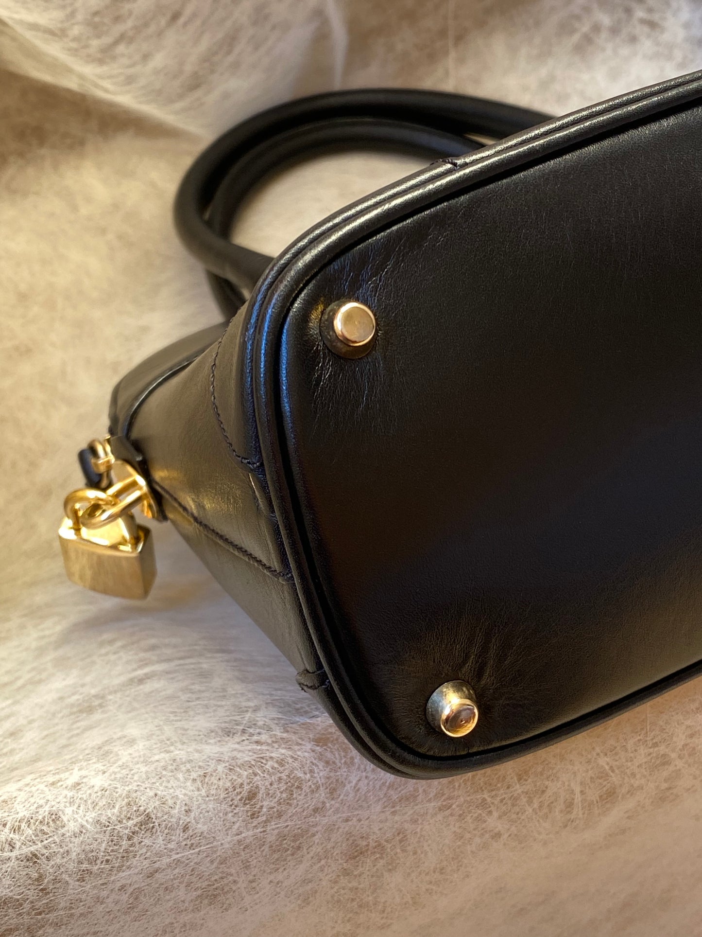 Vintage Black Leather Handbag by Franzi 1864